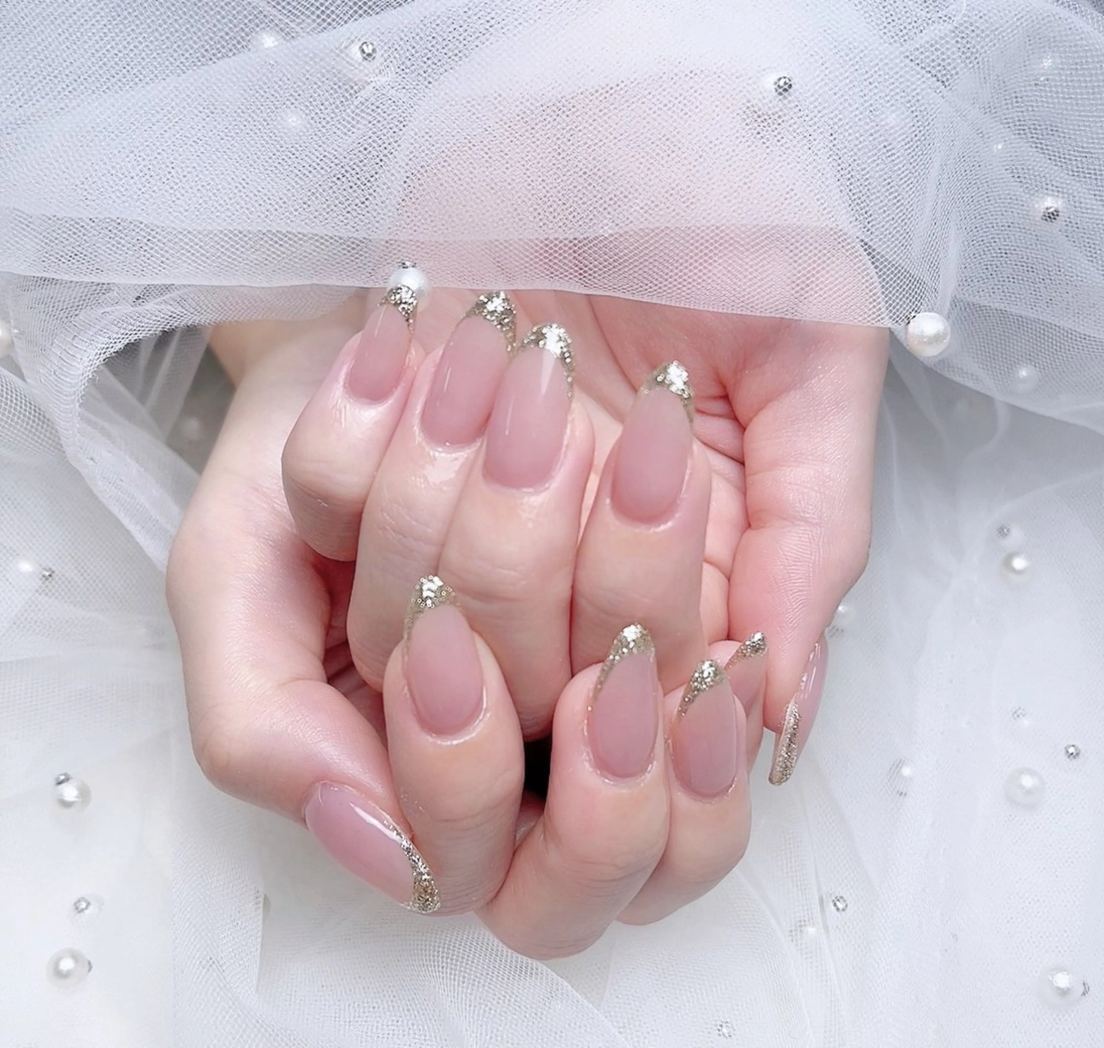 ネイル オーロラネイル フットネイル フレンチネイル ジェルネイル ガーリー ハンドネイル ╹◡╹Mimoミモ Eye&Nailのマツエク・マツパデザイン