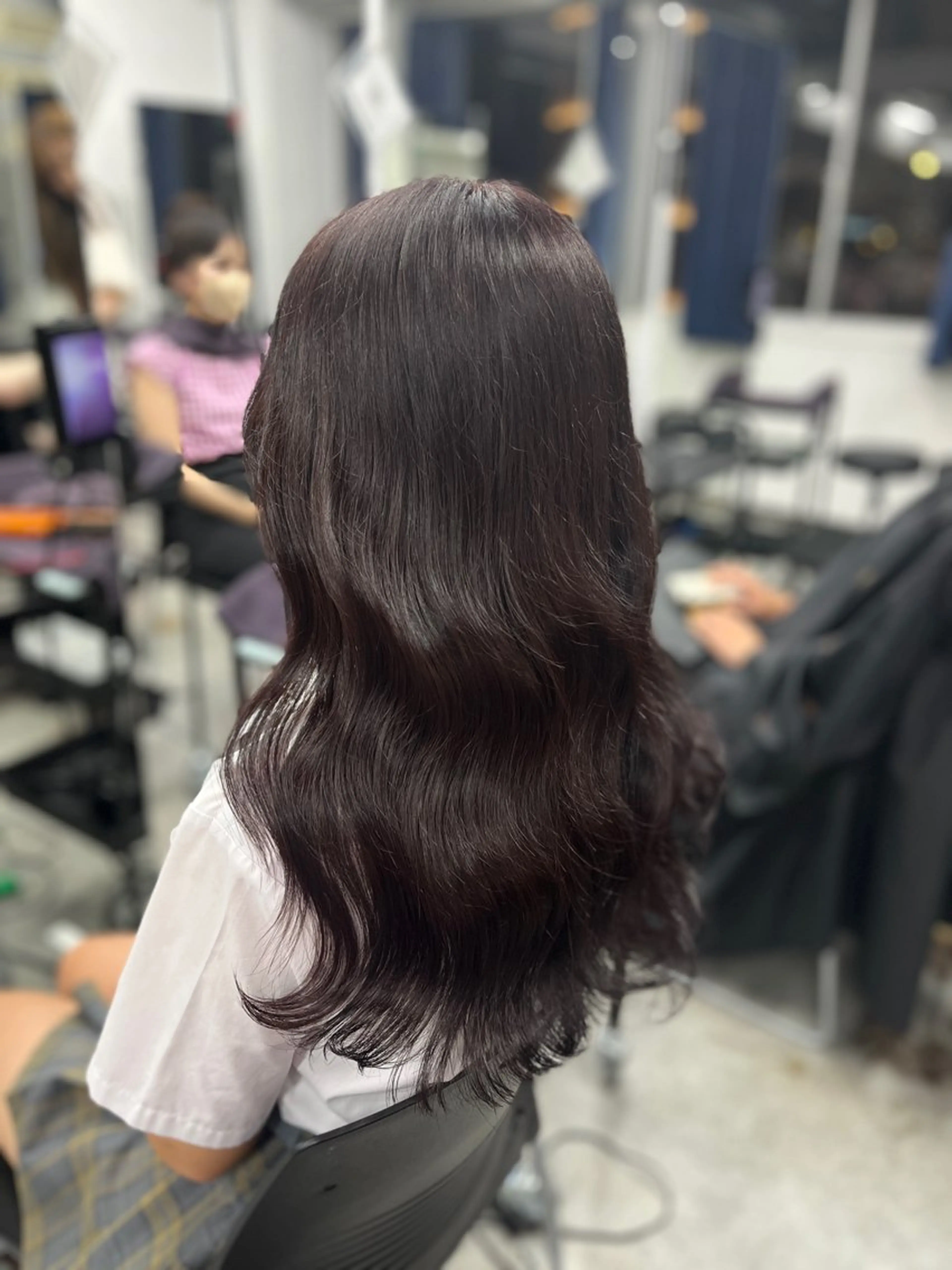 セミロング カラー ブリーチ ブラウンカラー ダブルカラー ラベンダーカラー ブリーチなしカラー ヘアカラー トリートメント ヘアセット 🎀Girly艶髪カ ラー🎀Harukaのヘアスタイル