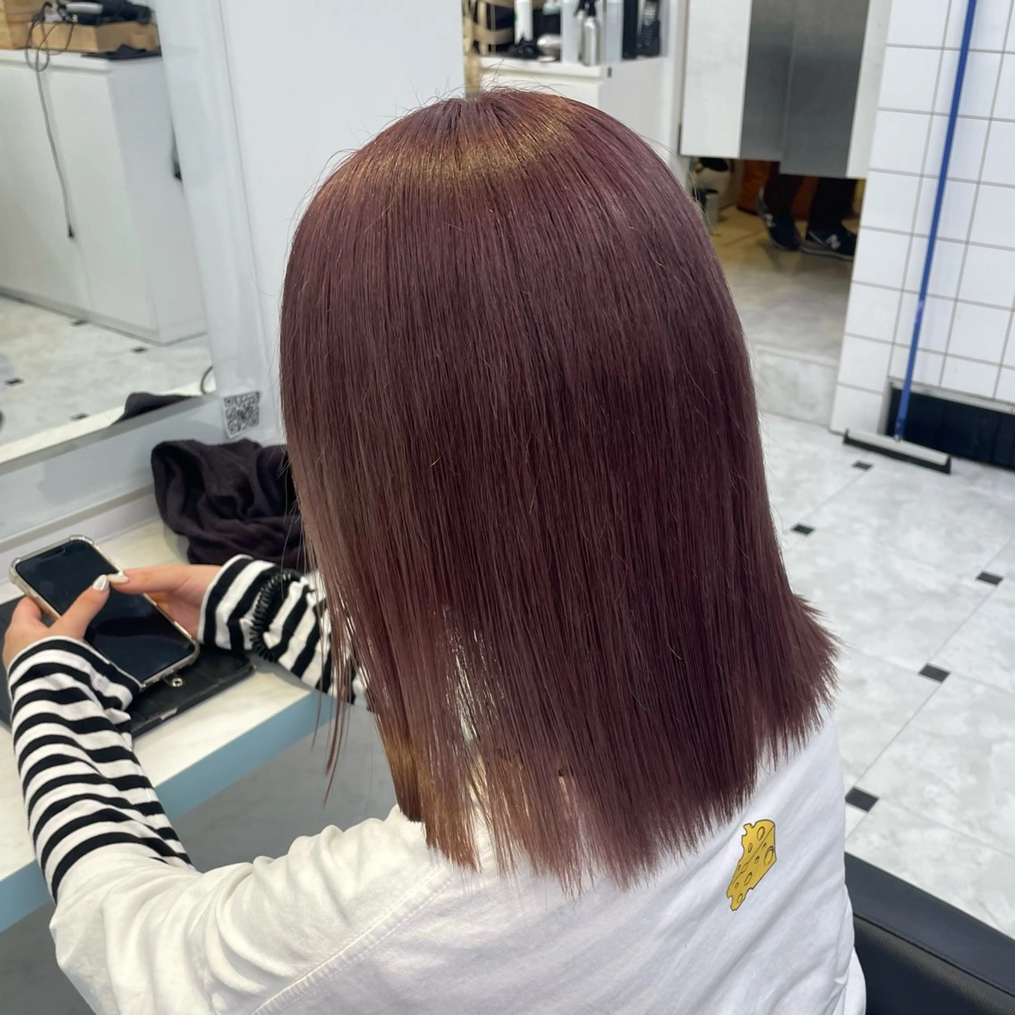 ミディアム カラー ヘアアレンジ ブリーチ ダブルカラー ブリーチなしカラー 髪質改善 トリートメント ヘアカラー トリートメント 🇰🇷韓流暖色ヘア 🍒saaya🍒のヘアスタイル