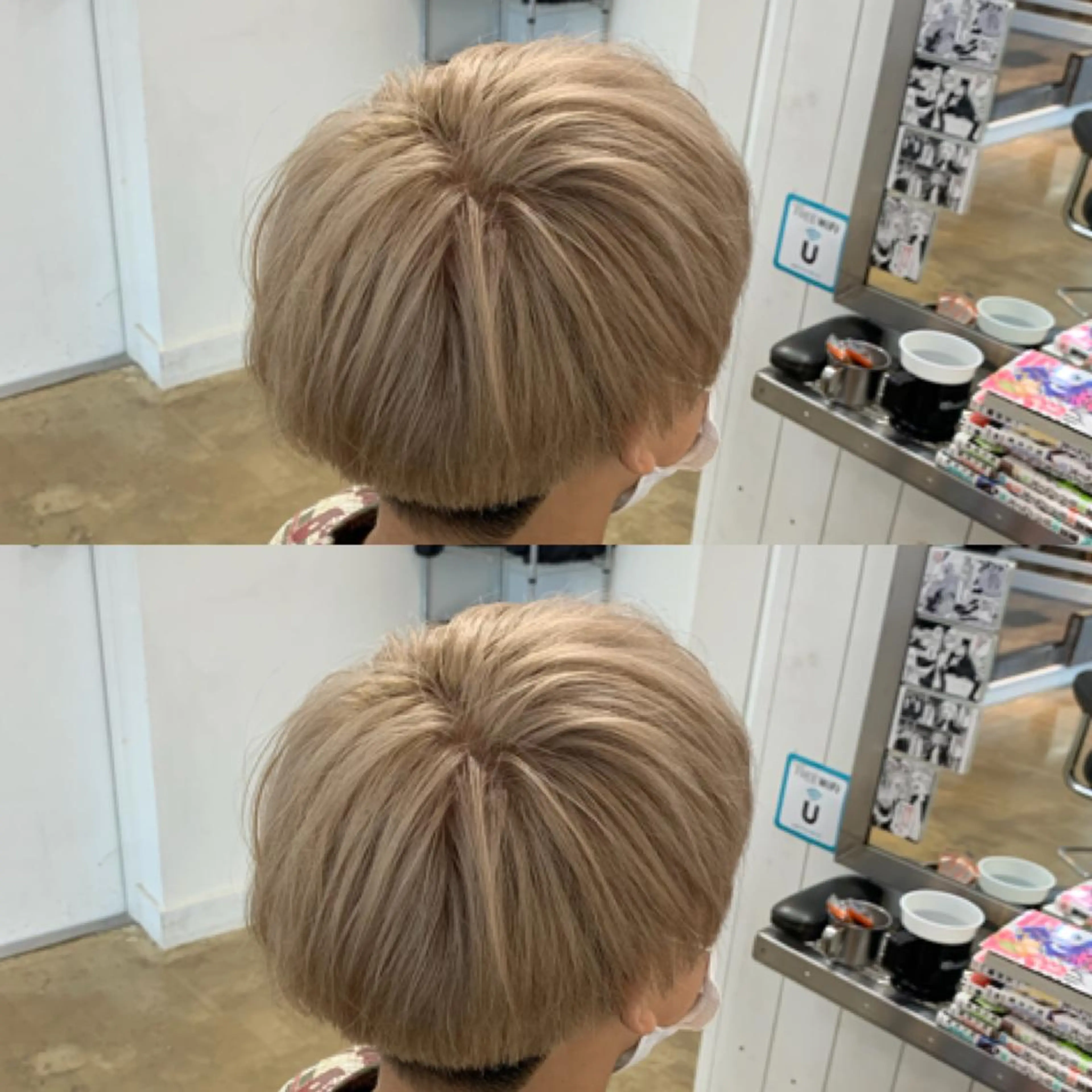 ショート カラー メンズ ベージュカラー ホワイトベージュ メンズ専門店 店長 小柳 裕夢のヘアスタイル