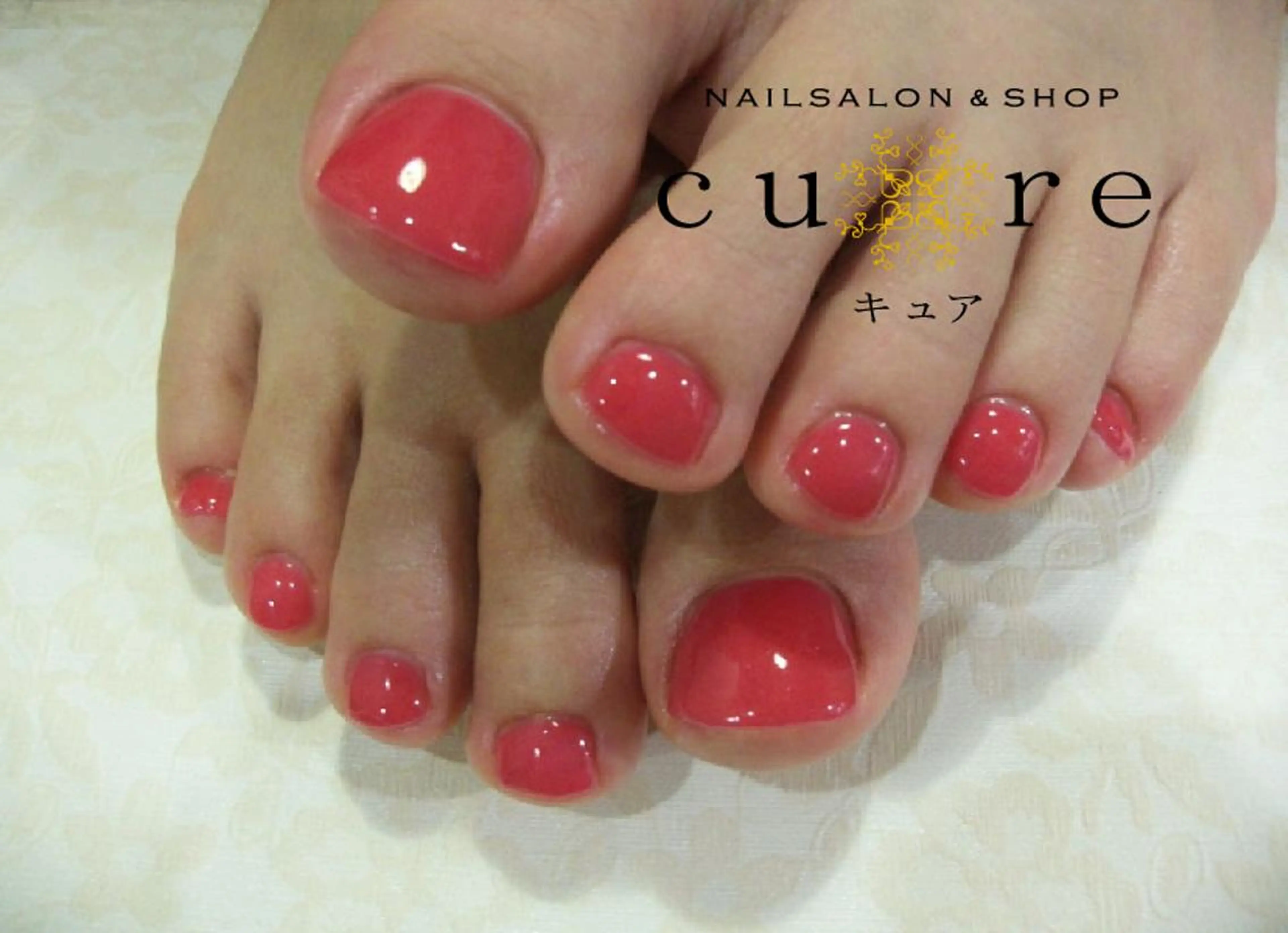 ネイル フットネイル ジェルネイル ワンカラーネイル シンプルネイル ネイルサロン Cureのネイルデザイン