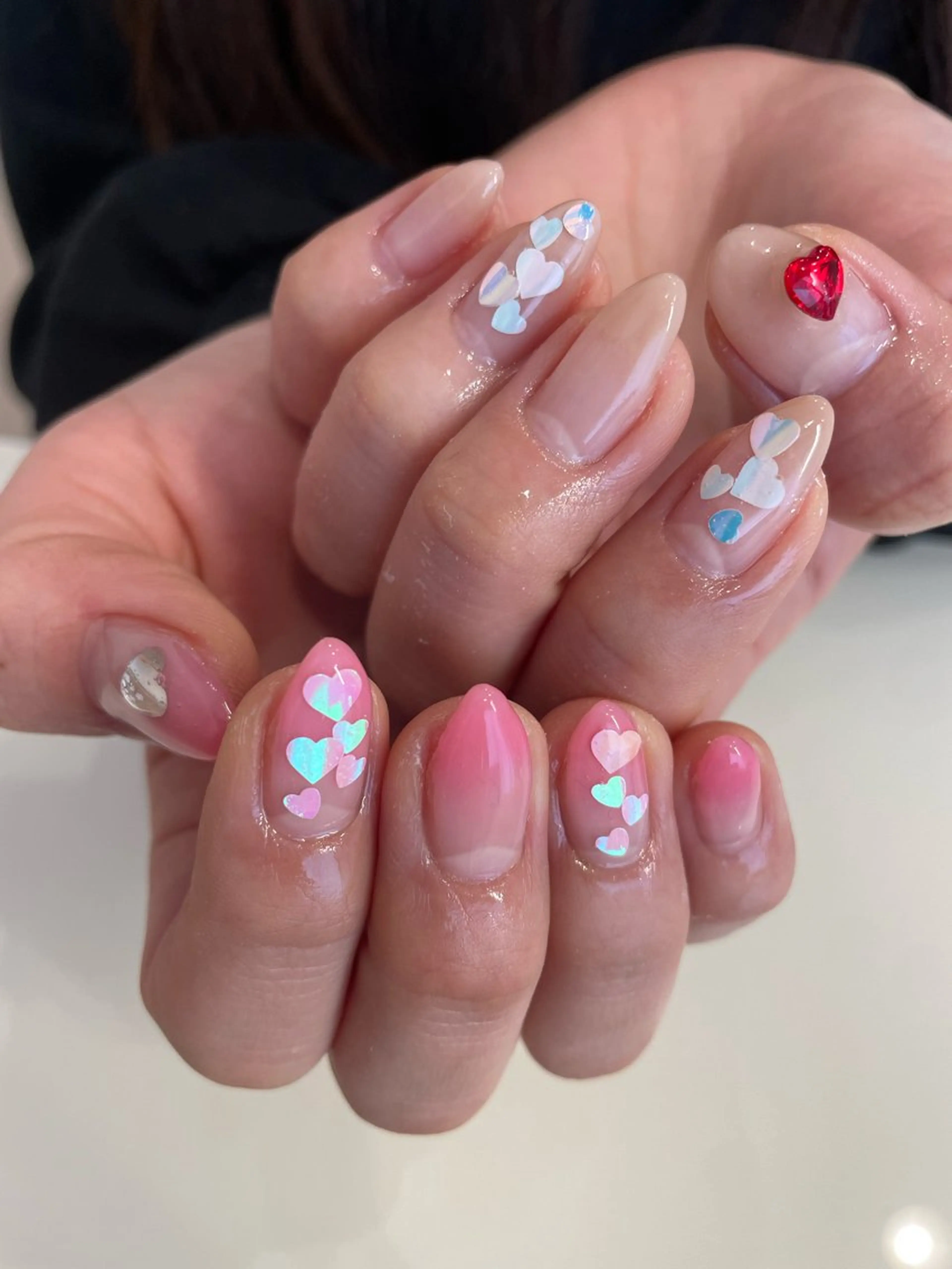 ネイル ハート バレンタイン salon lafleurのネイルデザイン