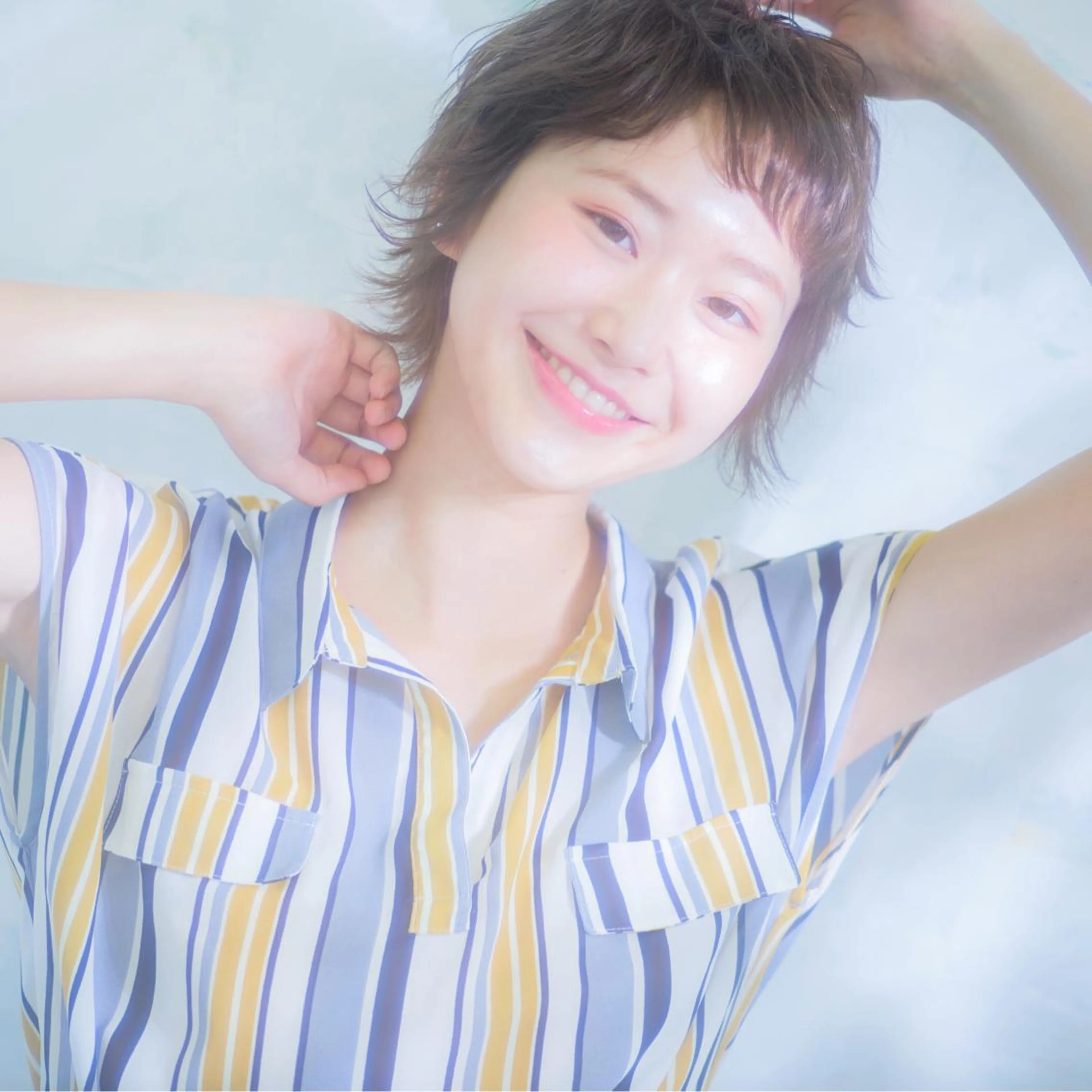 ショート カラー ショートヘア 🪐脱白髪染め 🪐松尾菜々美のヘアスタイル