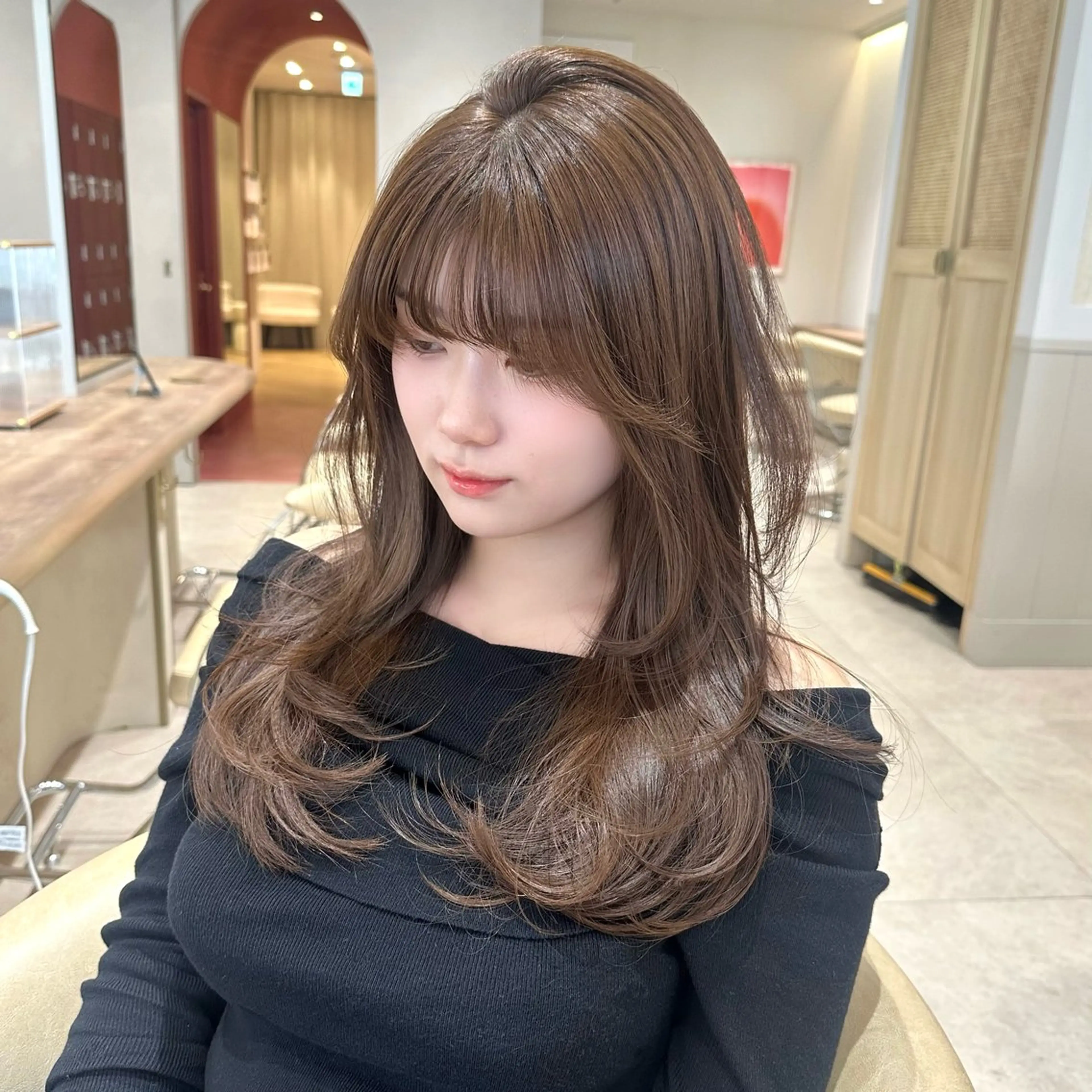 セミロング レイヤーカット カット ヘアカラー トリートメント 大野 海輔のヘアスタイル