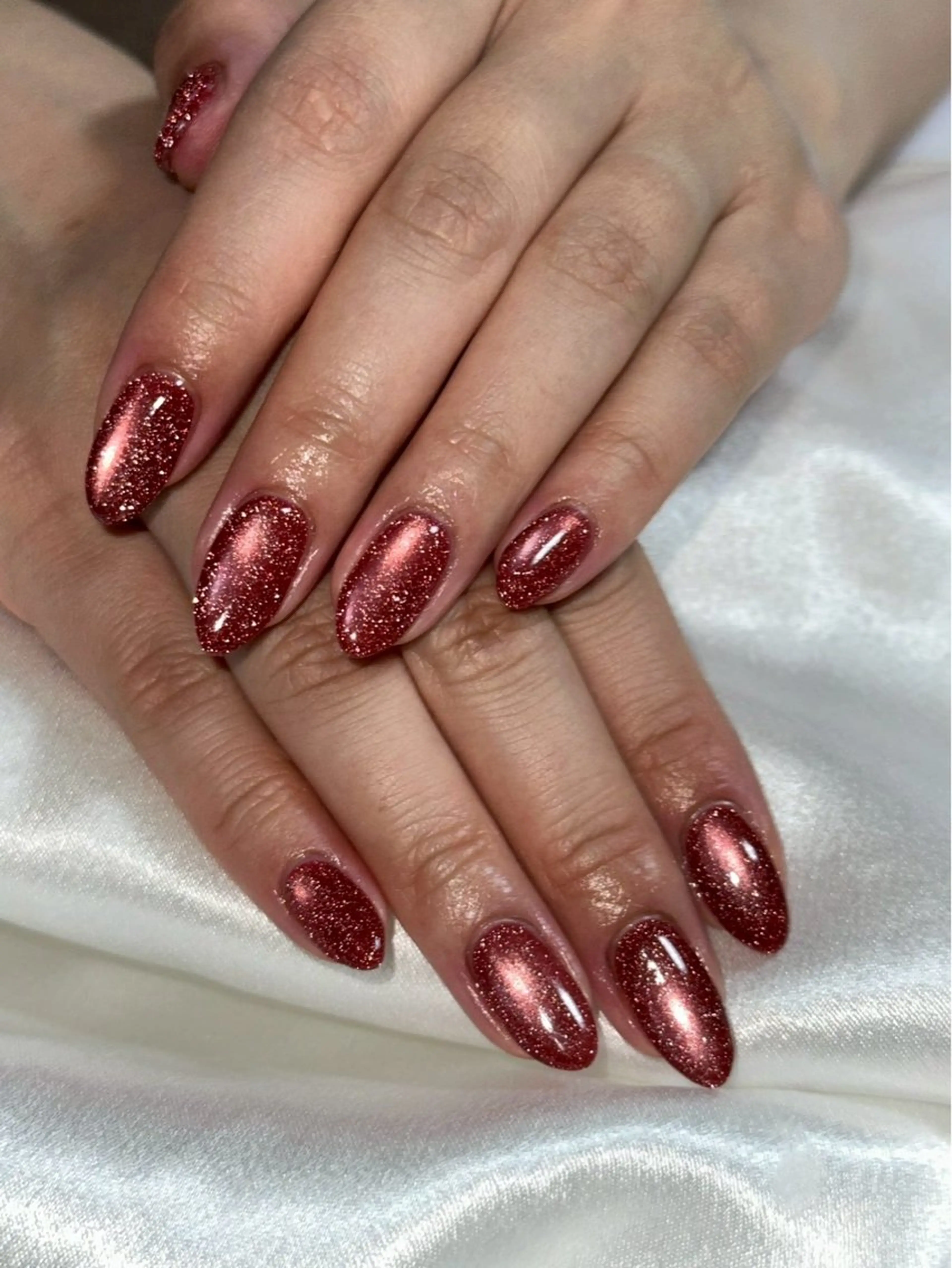 ネイル オーロラネイル 桜ネイル フラッシュネイル フラッシュマグ フラワーネイル ハンドネイル kikinail 溝の口のネイルデザイン