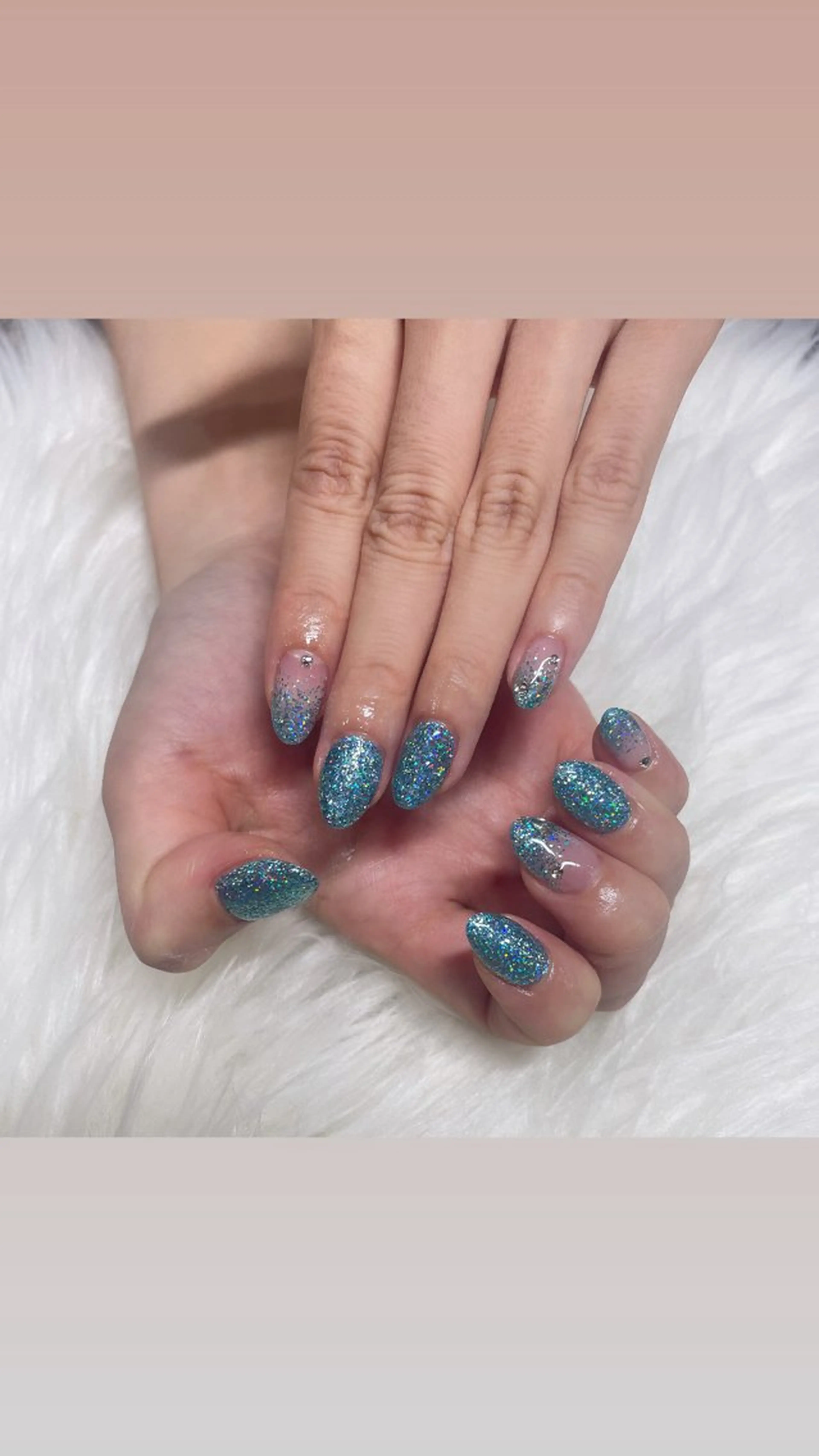 ネイル ブルー ラメ(グリッター) ハンドネイル IROHA NAIL nanaのネイルデザイン