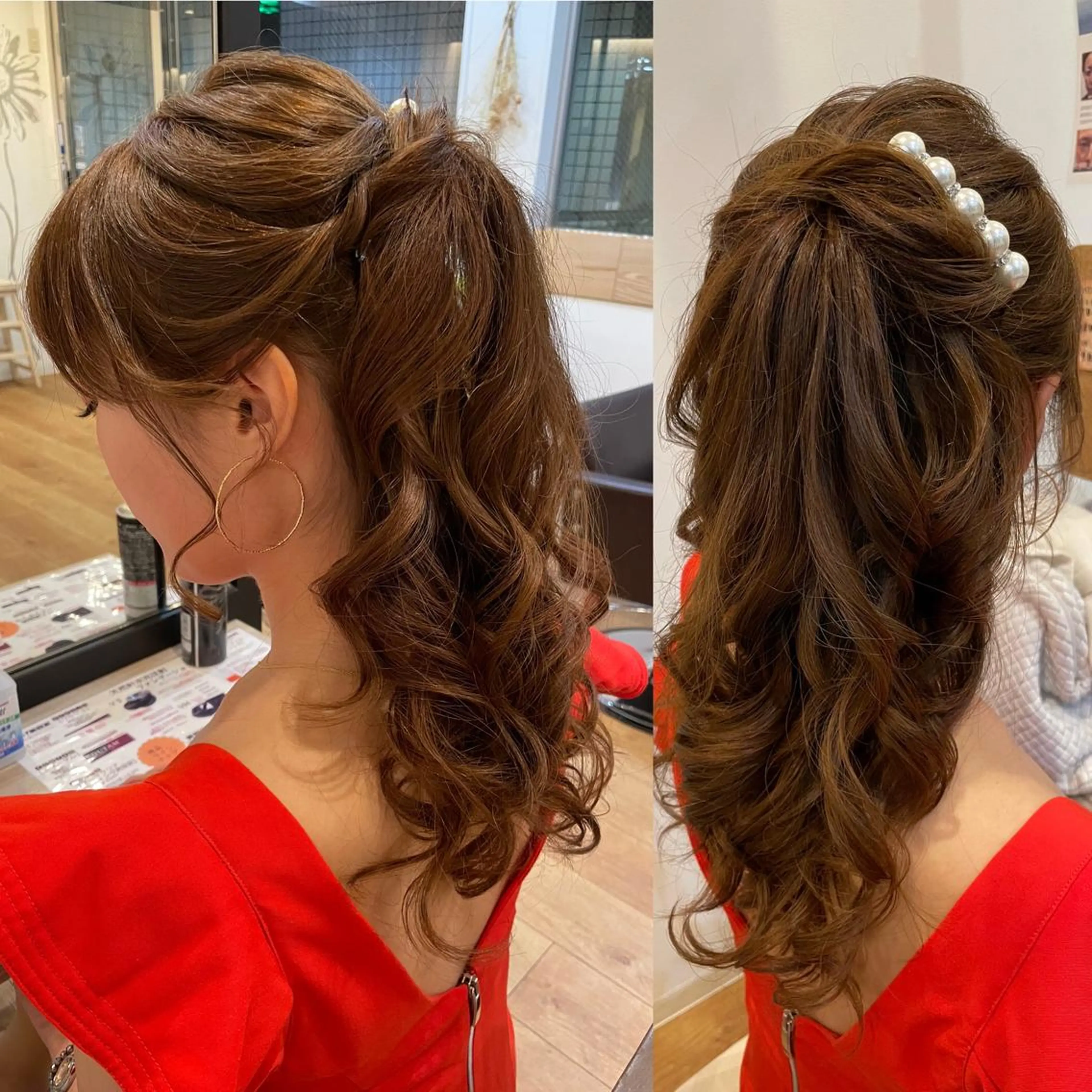 セミロング ヘアアレンジ 着物ヘア 結婚式・ブライダル CASA 祇園四条のヘアスタイル