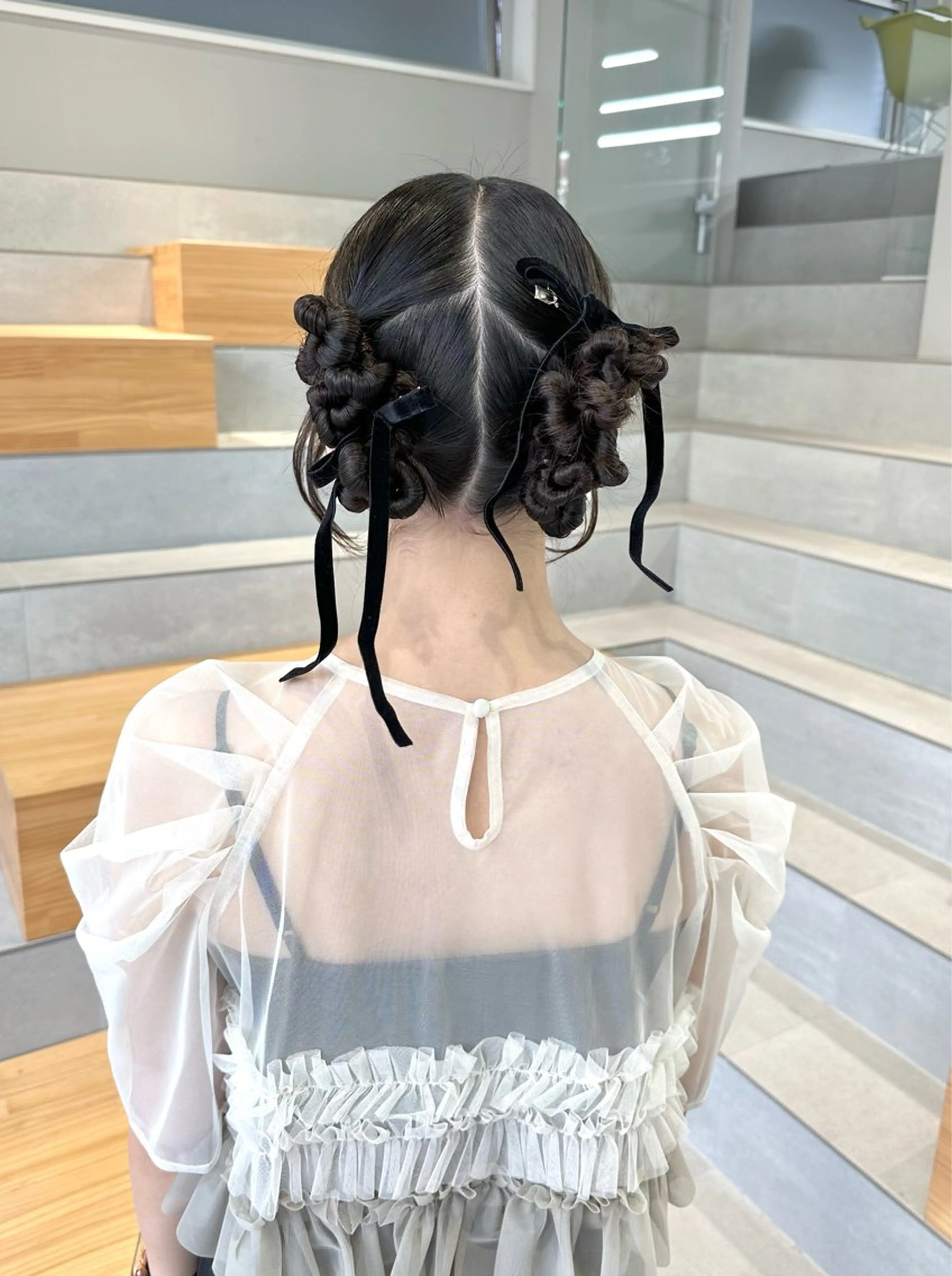 セミロング ヘアアレンジ ボブ 染谷 遥花のヘアスタイル