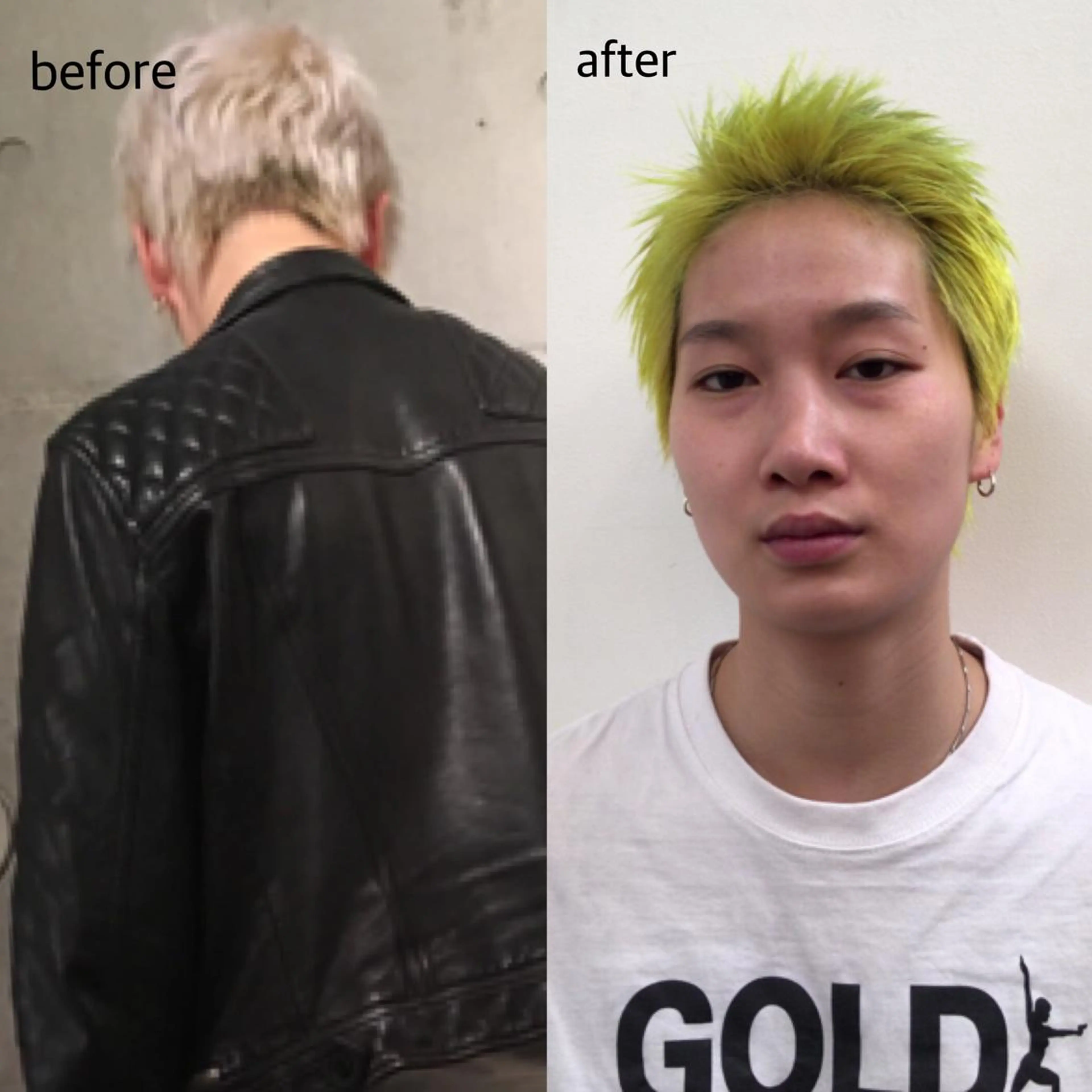 ショート カラー ブリーチ イエローカラー 桑原 菜摘のヘアスタイル