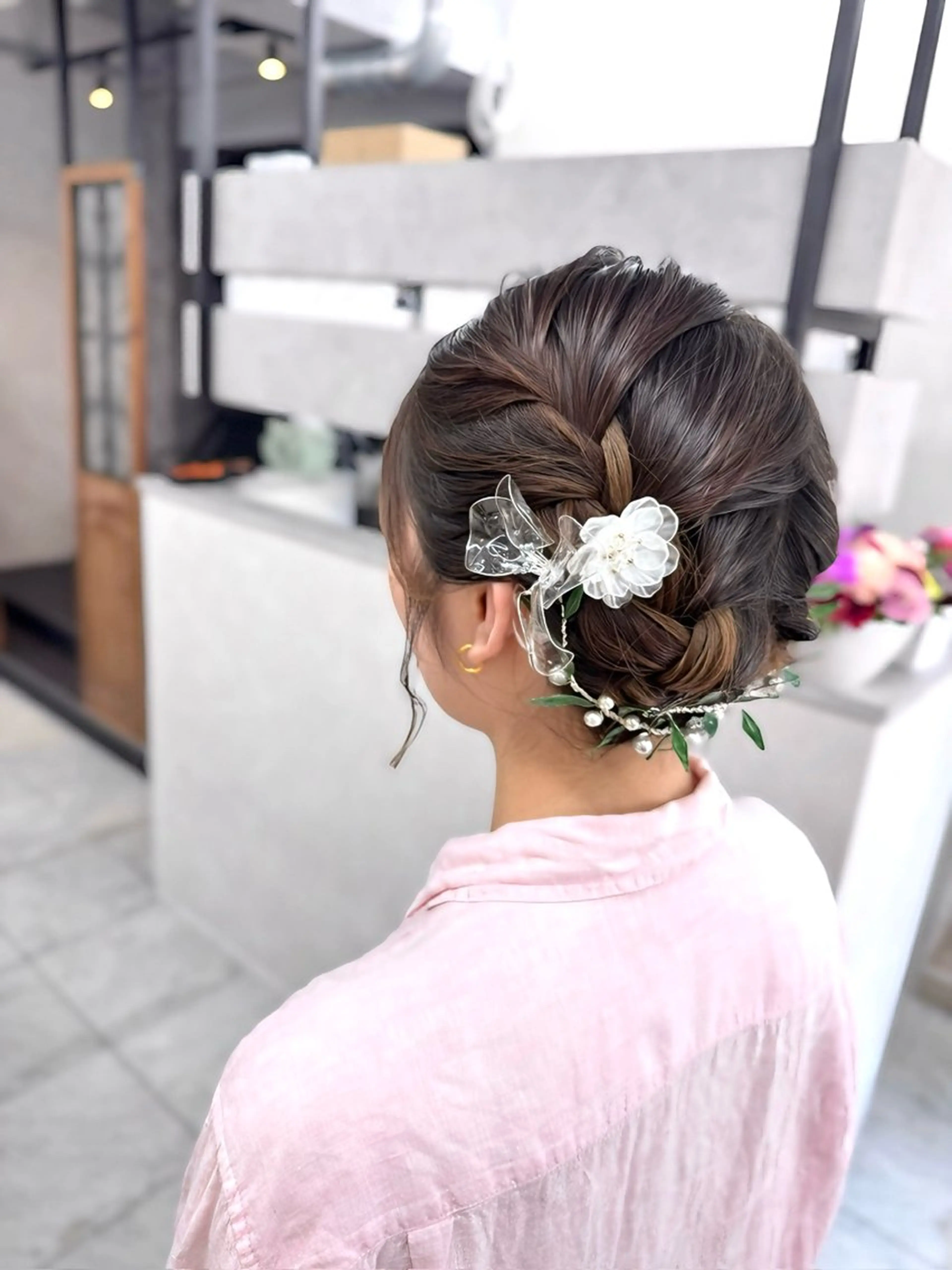 ミディアム ヘアアレンジ 卒業式のヘアスタイル ヘアセット 伊藤 栄子のヘアスタイル