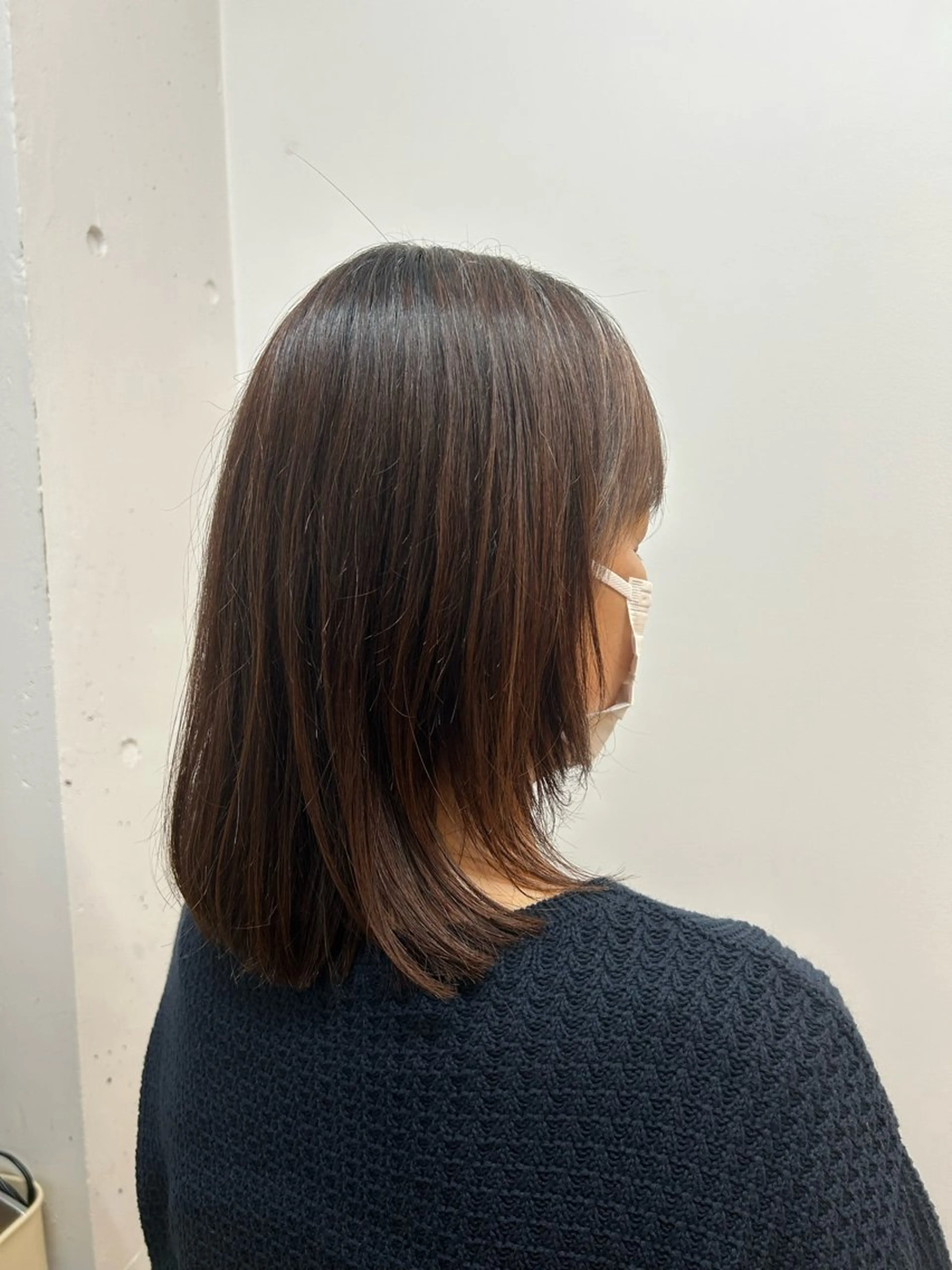 ミディアム ボブ 顔周りカット レイヤーカット 中西 美聖のヘアスタイル