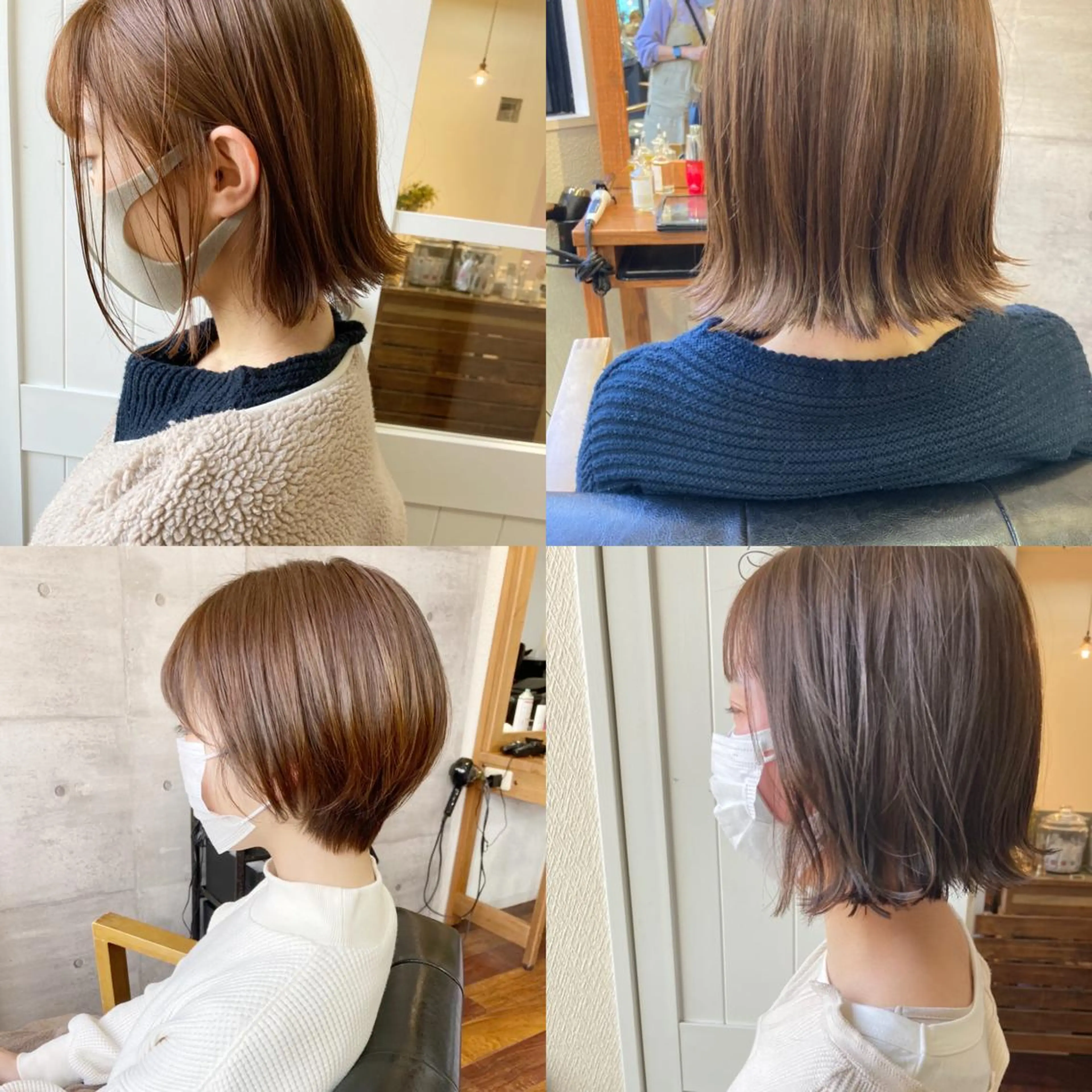 ミディアム カラー ベージュカラー オレンジ オレンジベージュ カット 縮毛矯正 小木曽智美 /ボブ/ショートのヘアスタイル