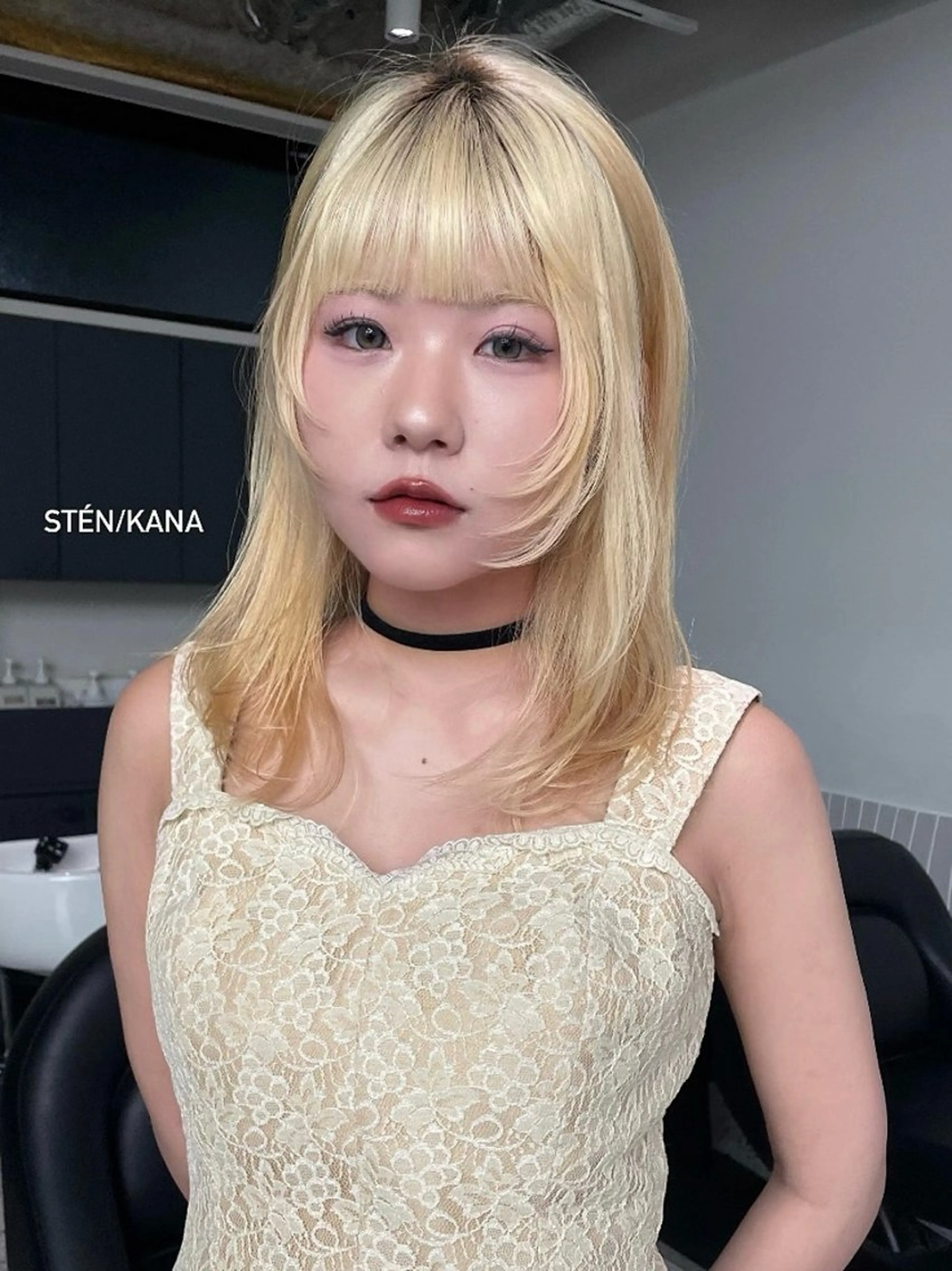 ミディアム 姫カット レイヤーカット stén/kana /レイヤーカットのヘアスタイル