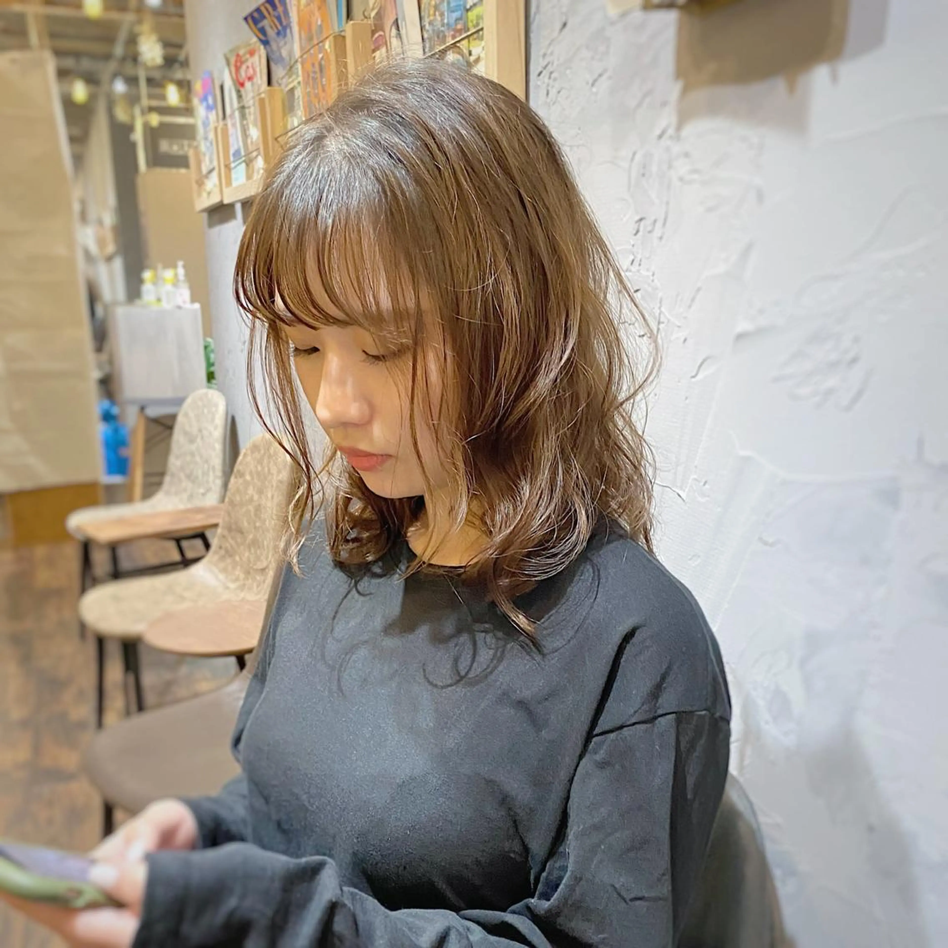 ミディアム パーマ ミディアムパーマ カット パーマ トリートメント 山口 浩之のヘアスタイル