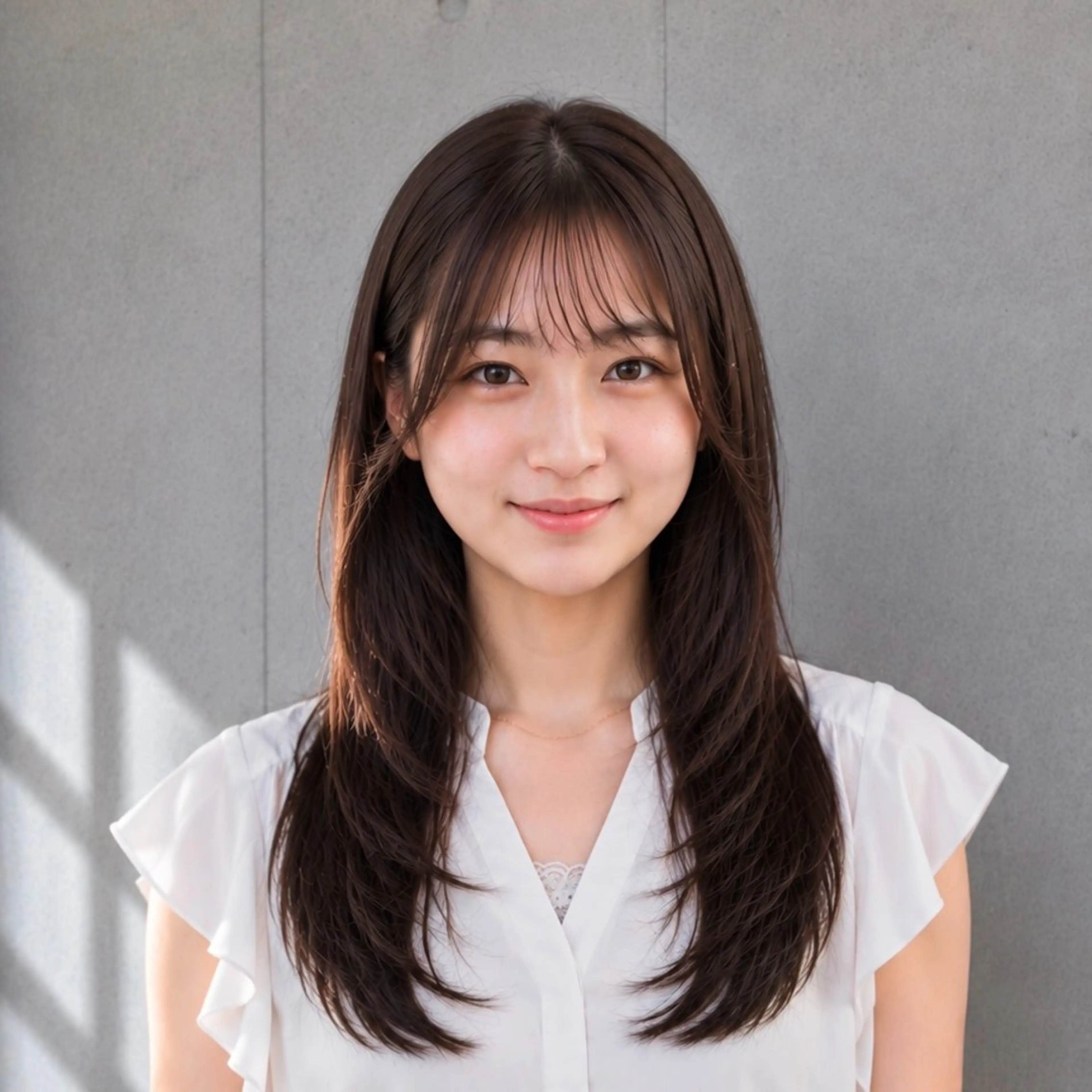 ロング カラー カット ヘアカラー トリートメント 盛れる顔まわりカット 髪質改善/渋谷/れんのヘアスタイル