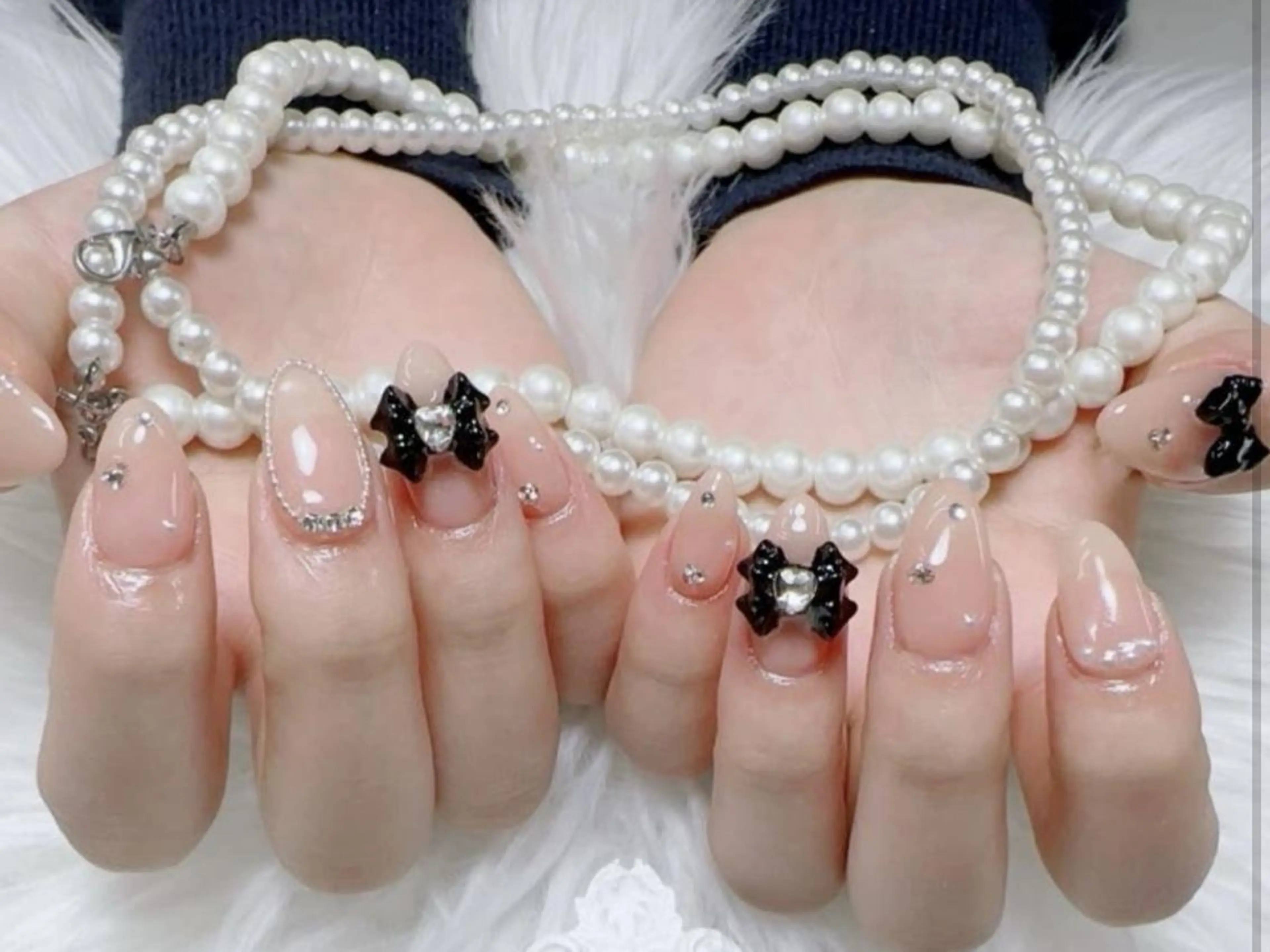 メンズ ネイル アートネイル フレンチネイル ジェルネイル キラキラネイル パラジェル Bloom kabukiのネイルデザイン