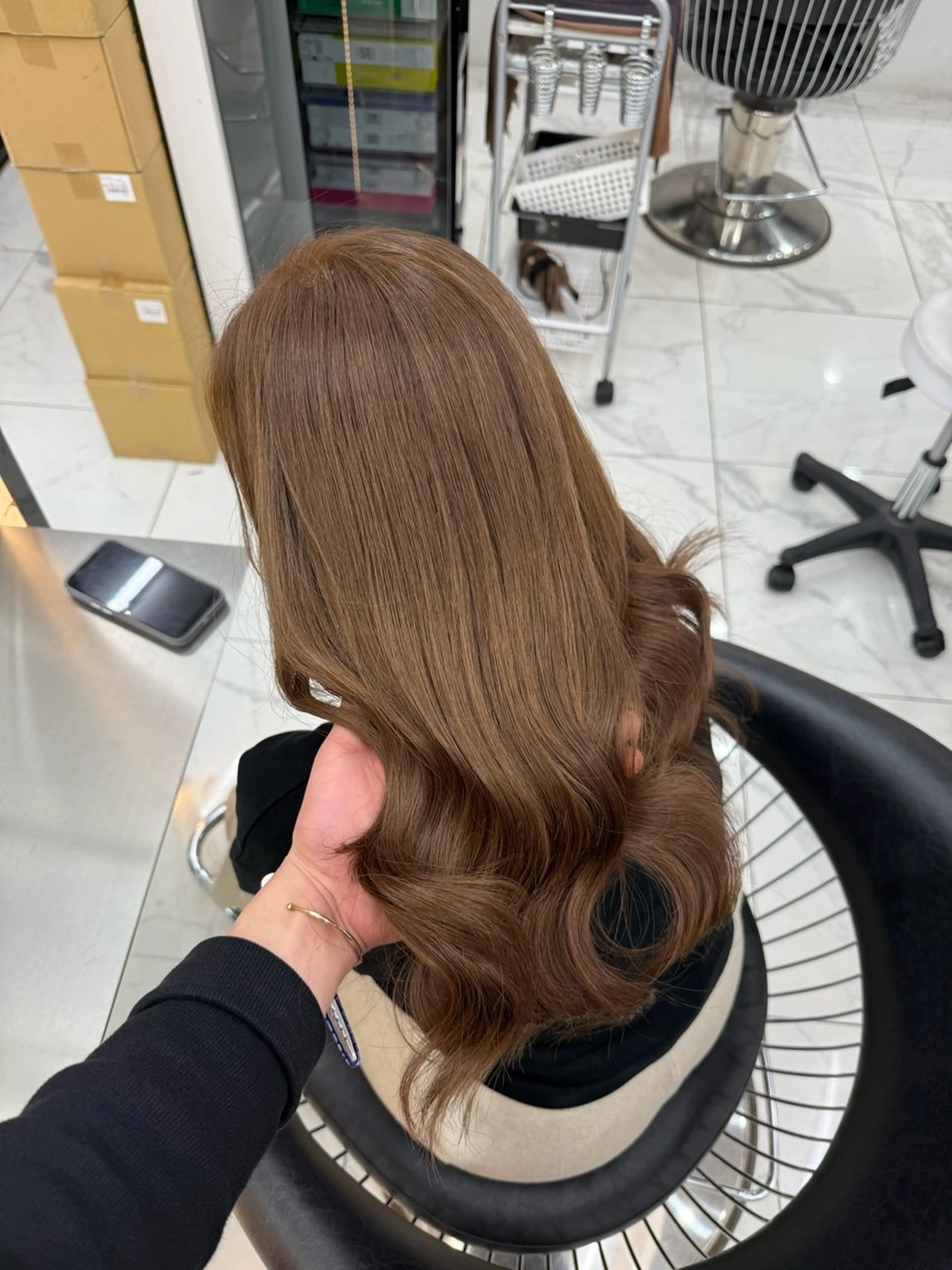 ロング カラー ブラウンカラー ココアブラウン ヘアカラー 笠間 啓聖のヘアスタイル