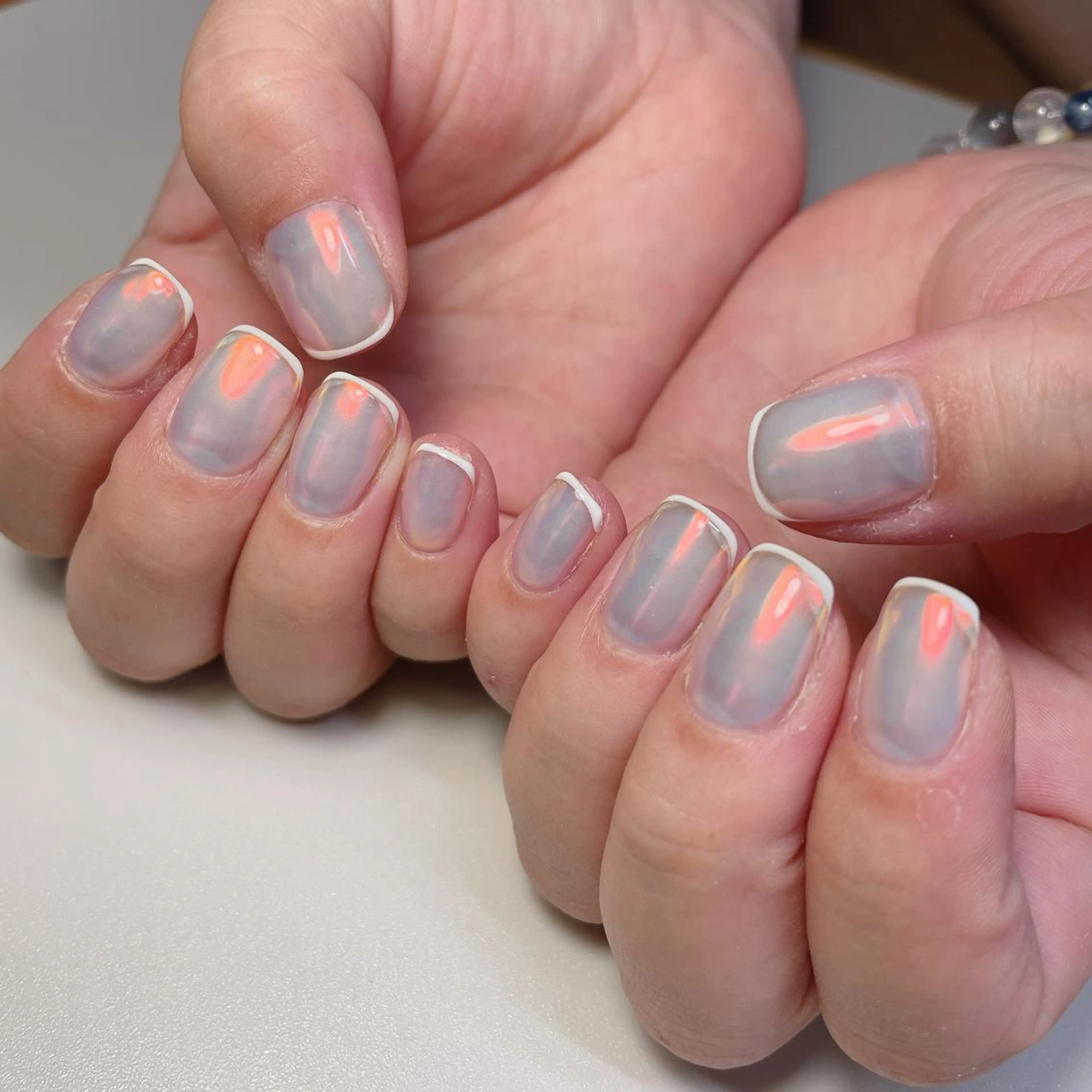 ネイル フレンチネイル ミラーネイル ハンドネイル kipinail 川﨑えりかのネイルデザイン