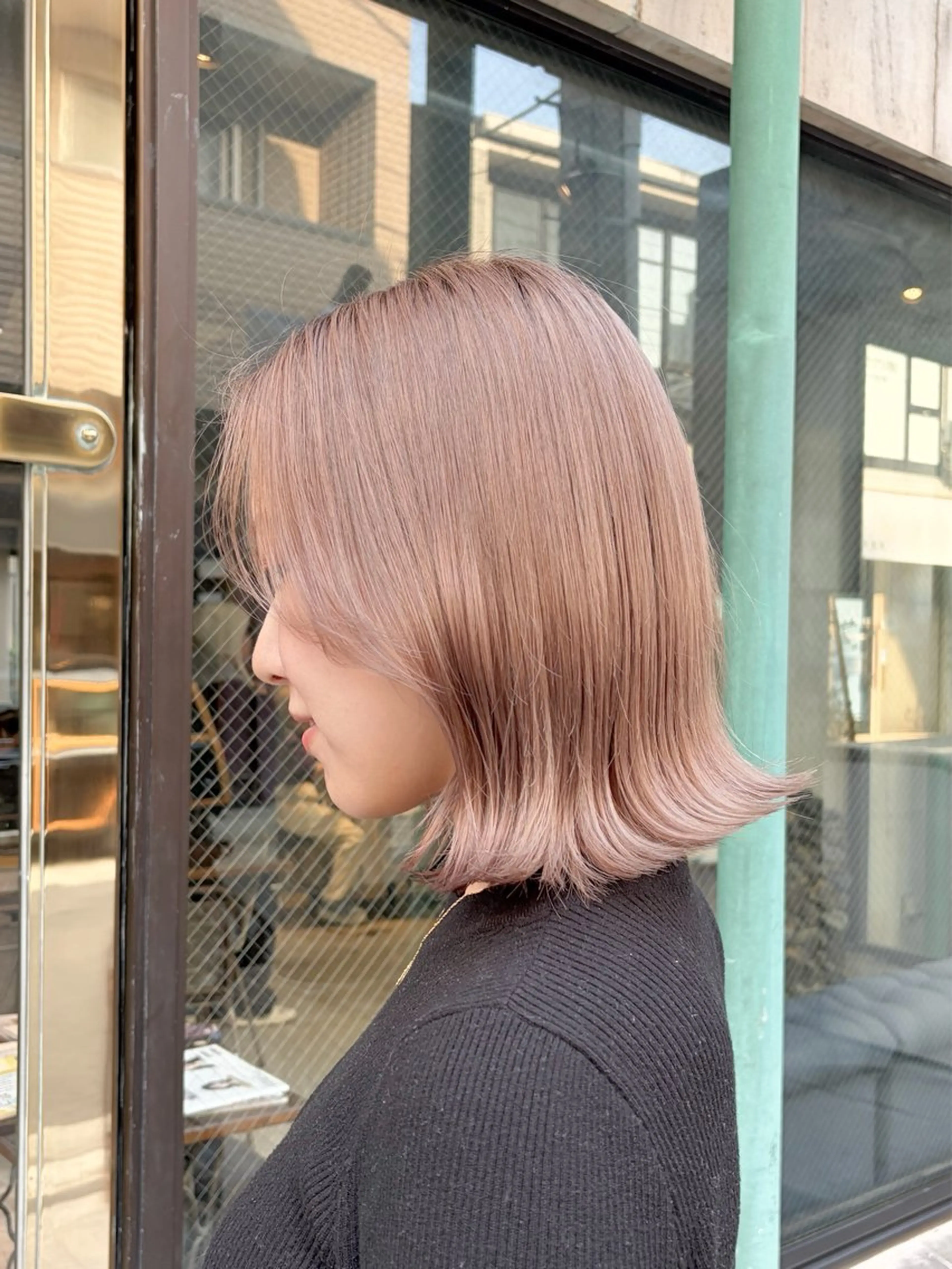 ミディアム カラー ベージュカラー ブリーチ ブロンド ケアブリーチ ダブルカラー ヘアカラー トリートメント ヘアセット 似合わせベージュ 🍯ayumi🍯のヘアスタイル