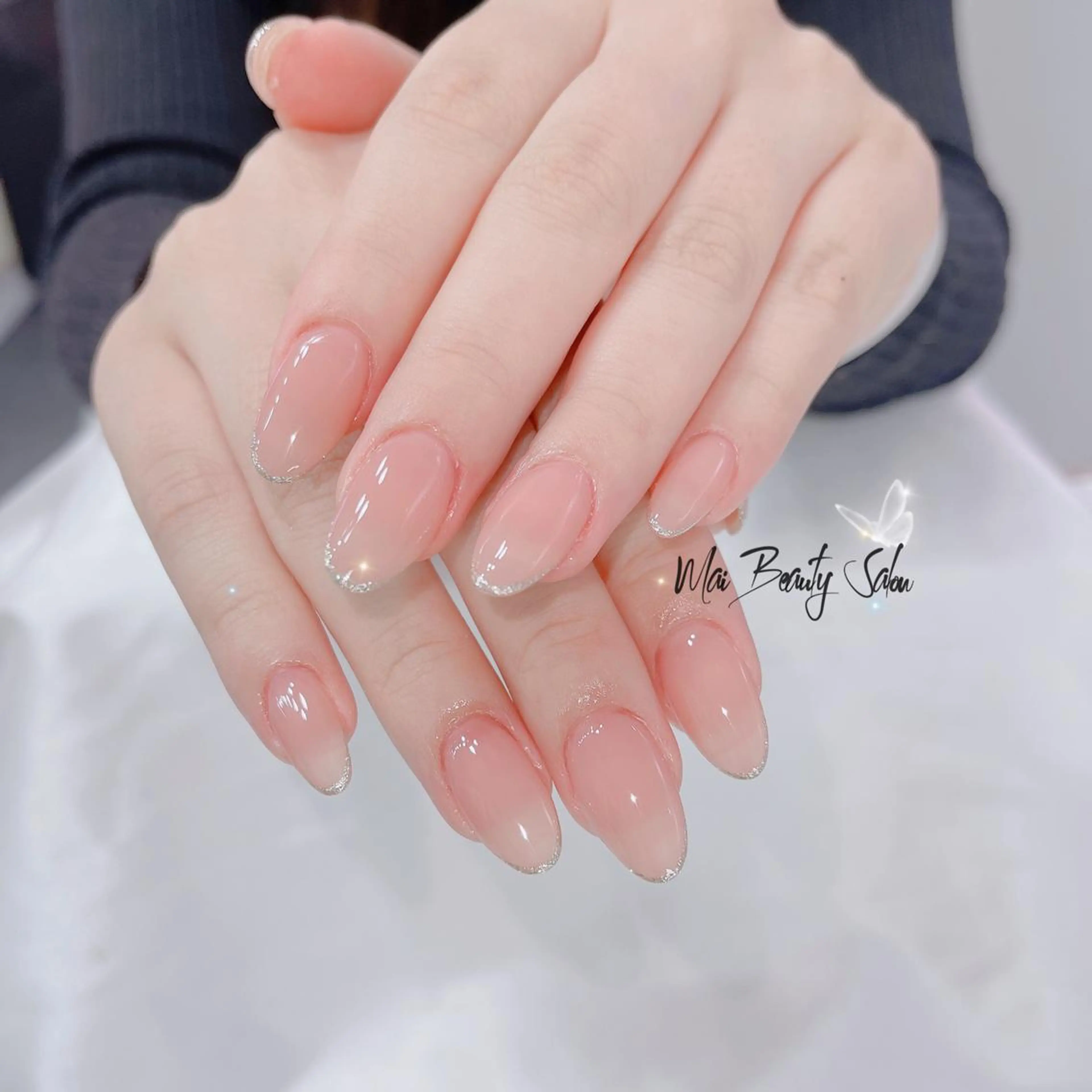 ネイル オーロラネイル 長さ出し フラッシュネイル フレンチネイル ジェルネイル MaiBeauty dodoのネイルデザイン