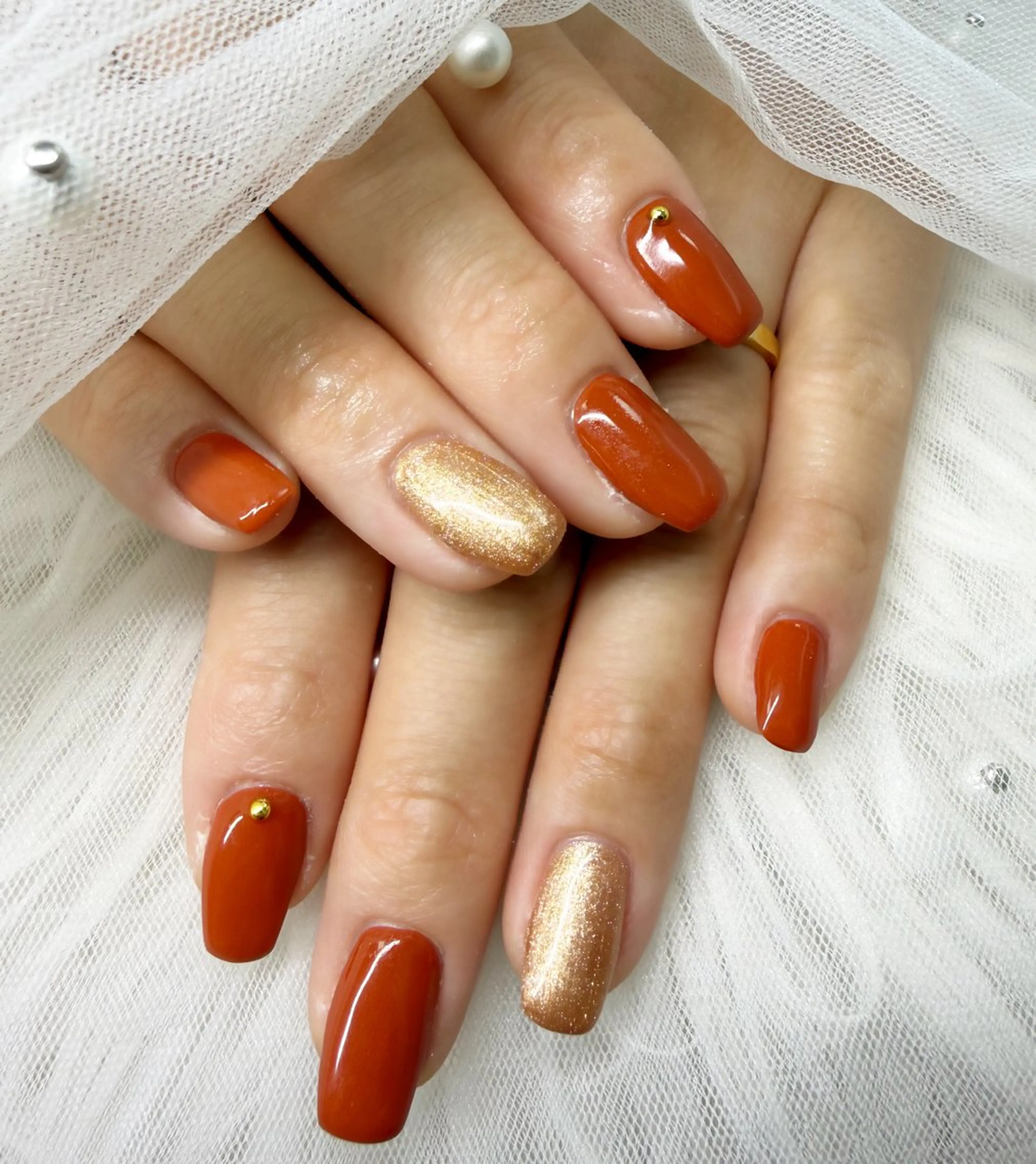 ネイル ラメ(グリッター) シンプルネイル 小川 早紀のネイルデザイン