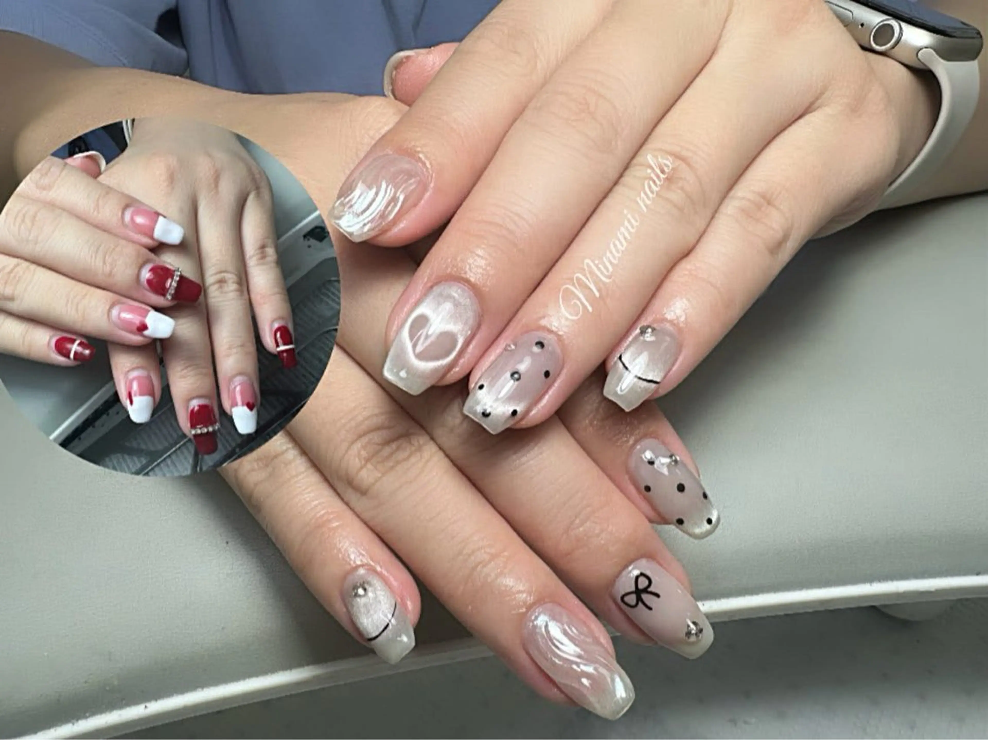 ネイル アートネイル オーロラネイル ガーリー キラキラネイル 韓国ネイル Minami Nailsのネイルデザイン