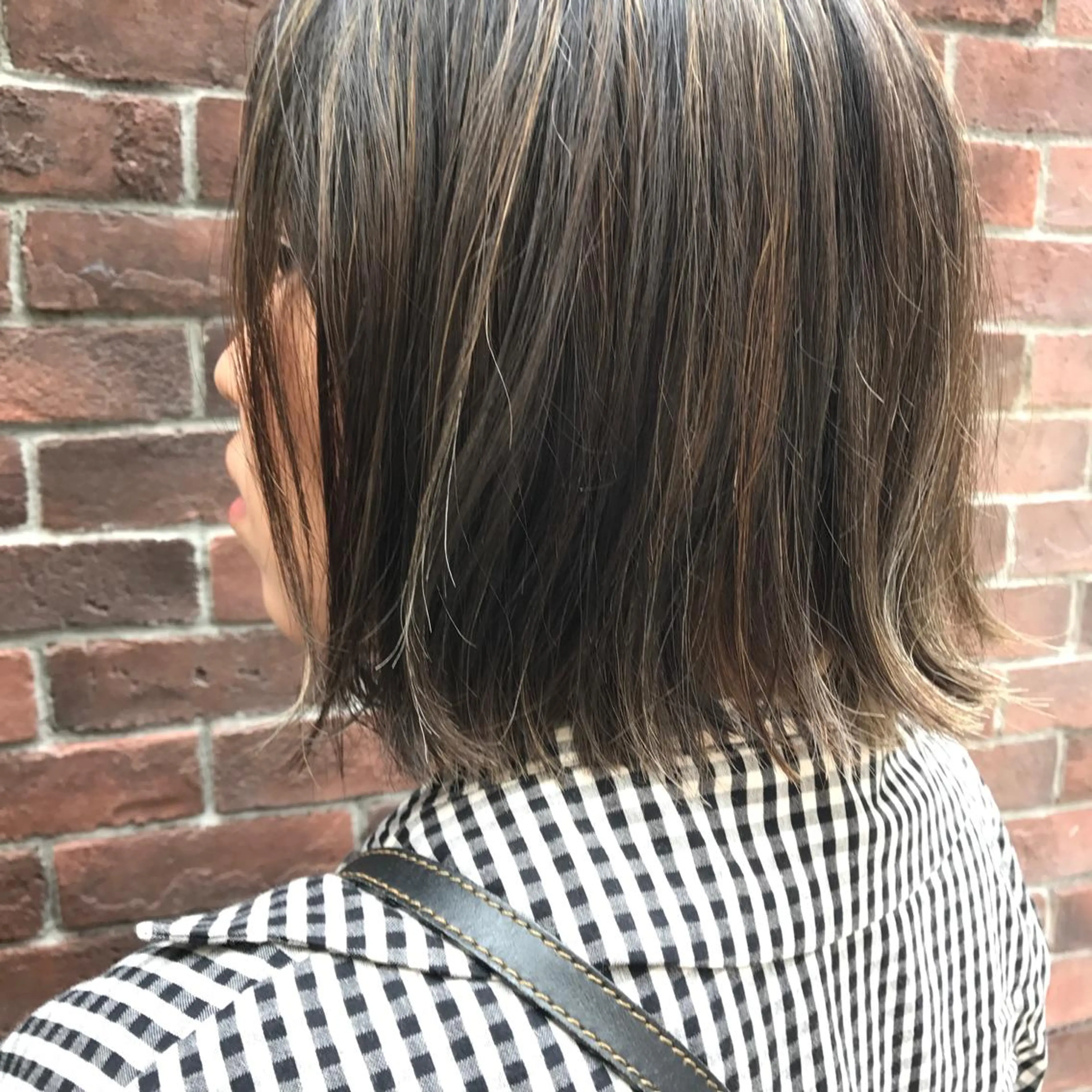 ミディアム ボブ ハイライト u harukaのヘアスタイル