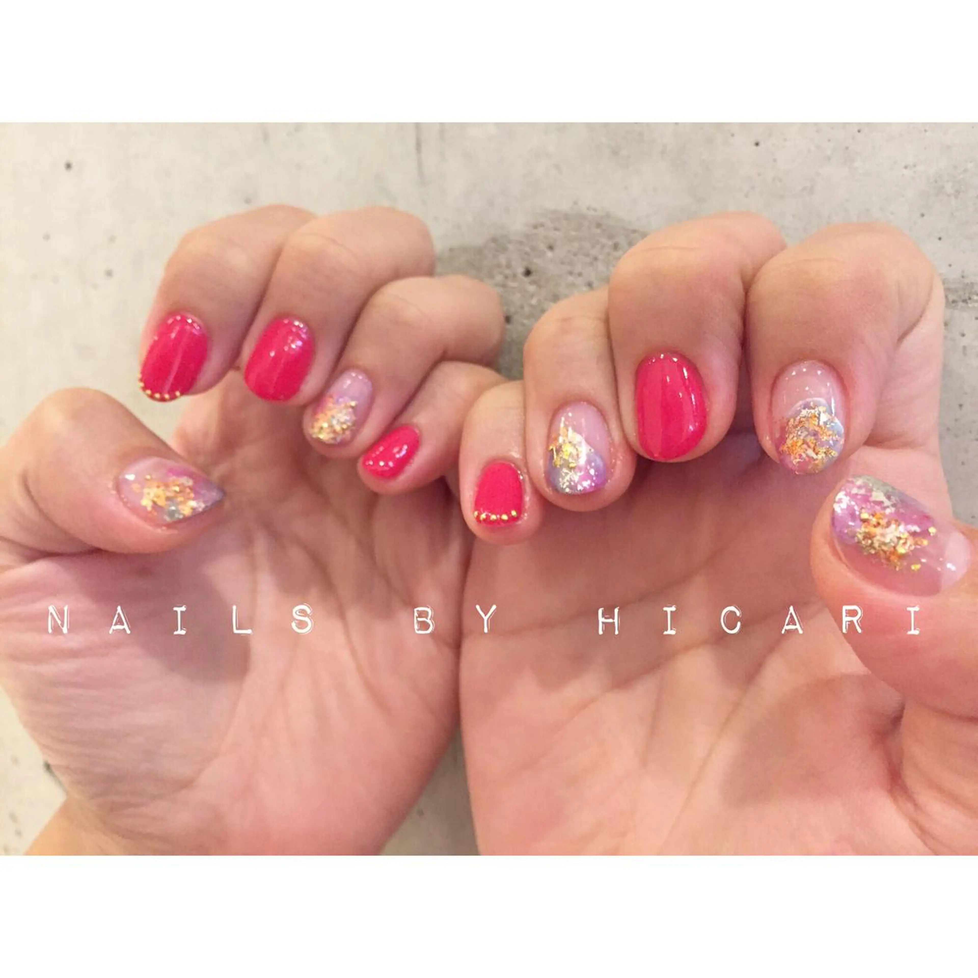 ショート カラー ネイル マツエク・マツパ ジェルネイル ニュアンスネイル パラジェル illum hicariのネイルデザイン