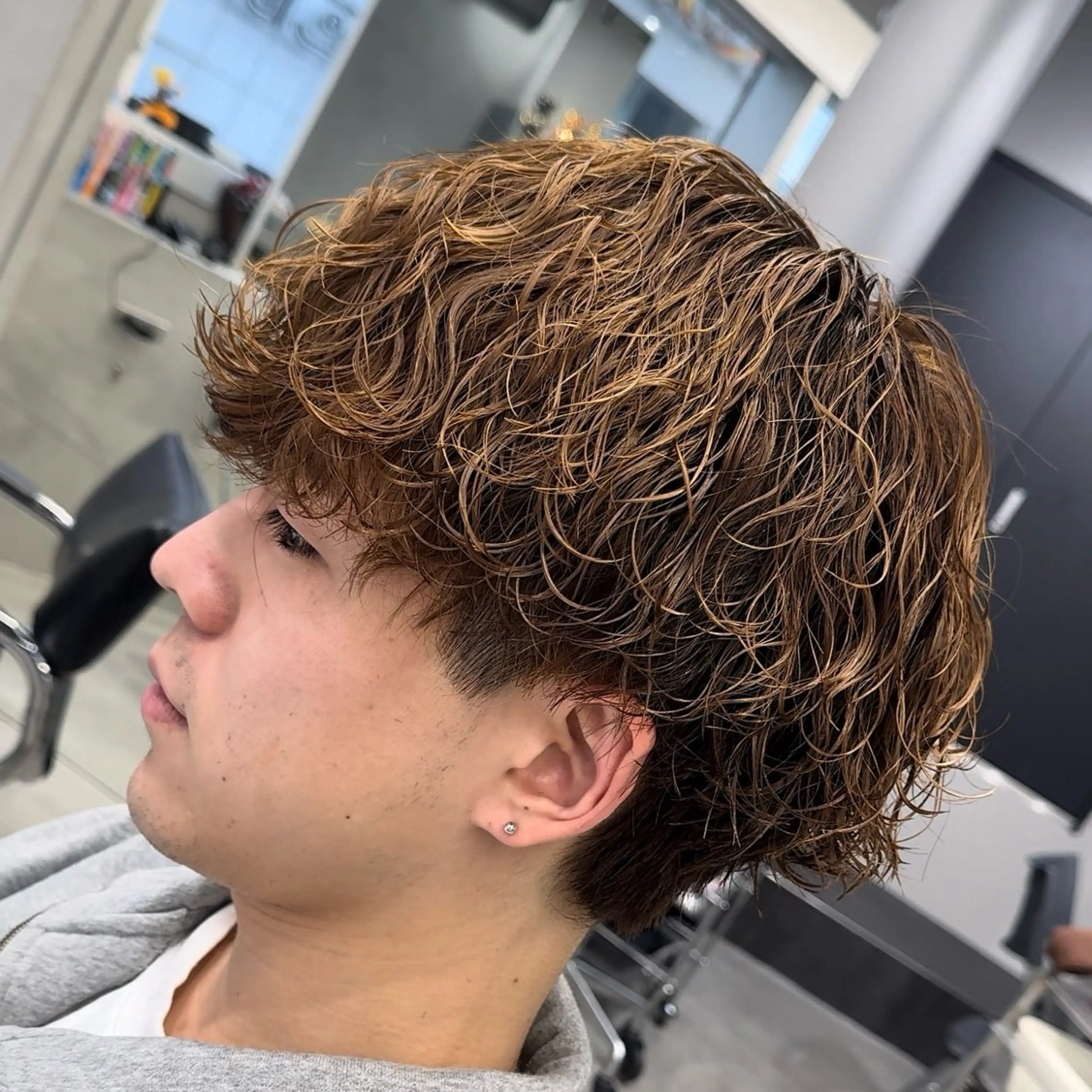 ミディアム パーマ ヘアアレンジ メンズ fifth 石川 凪のヘアスタイル