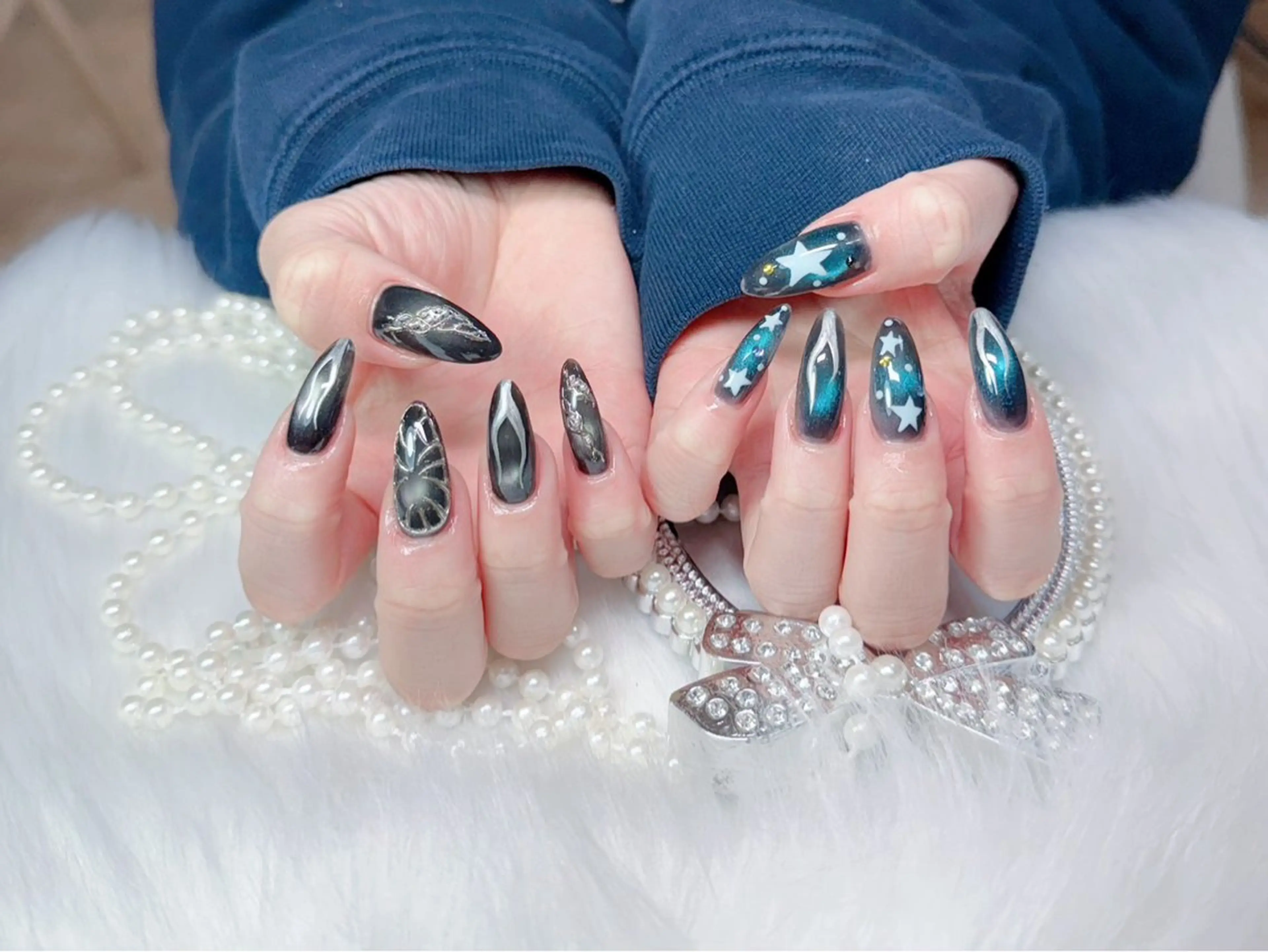 ネイル ジェルネイル グラデーション ロングネイル 持ち込み スカルプネイル ハンドネイル MIYU nail リナのネイルデザイン