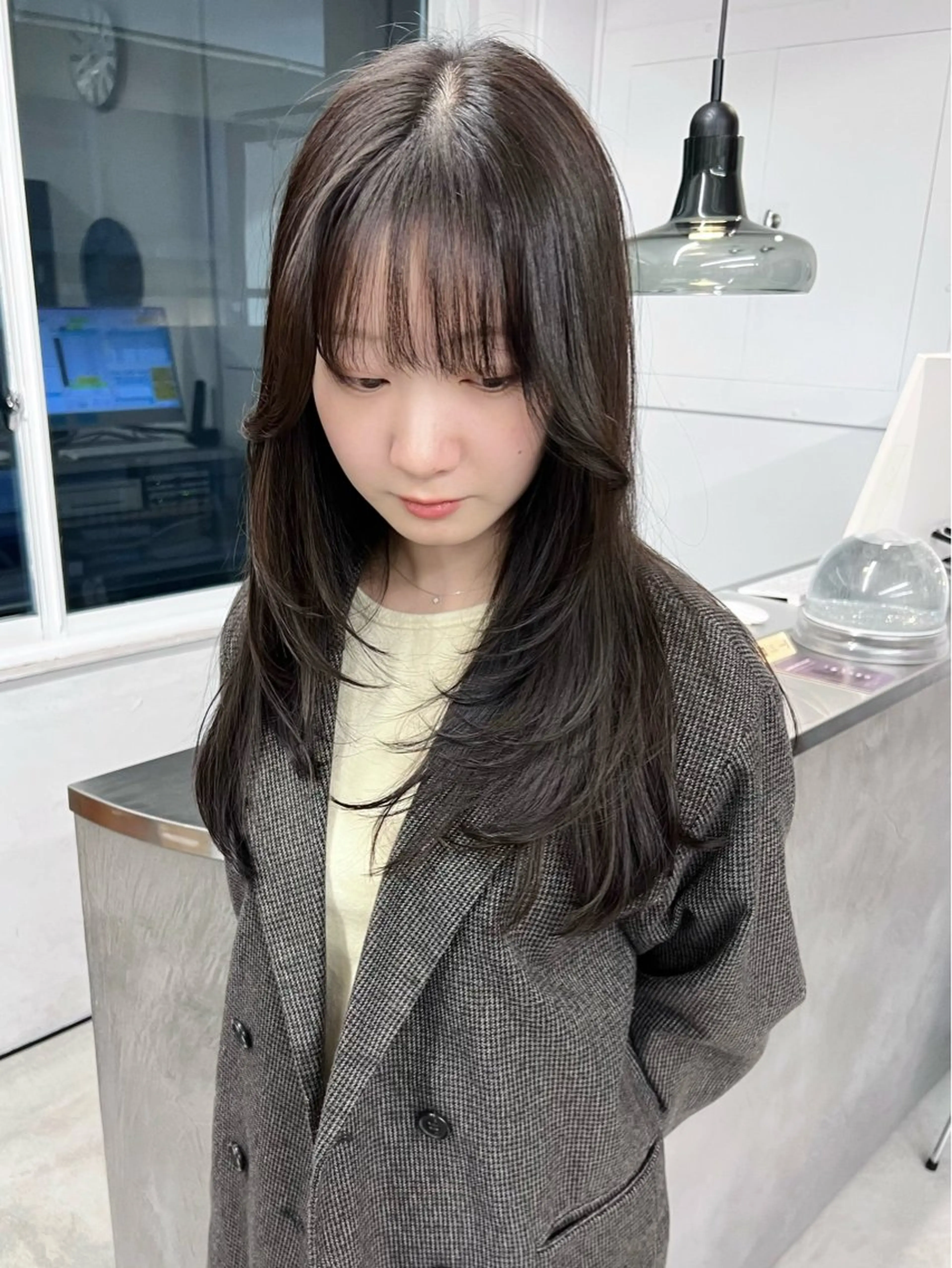 ロング カラー グレージュ カット ヘアカラー トリートメント 樫原裕二/レイヤー カット/透明感カラーのヘアスタイル