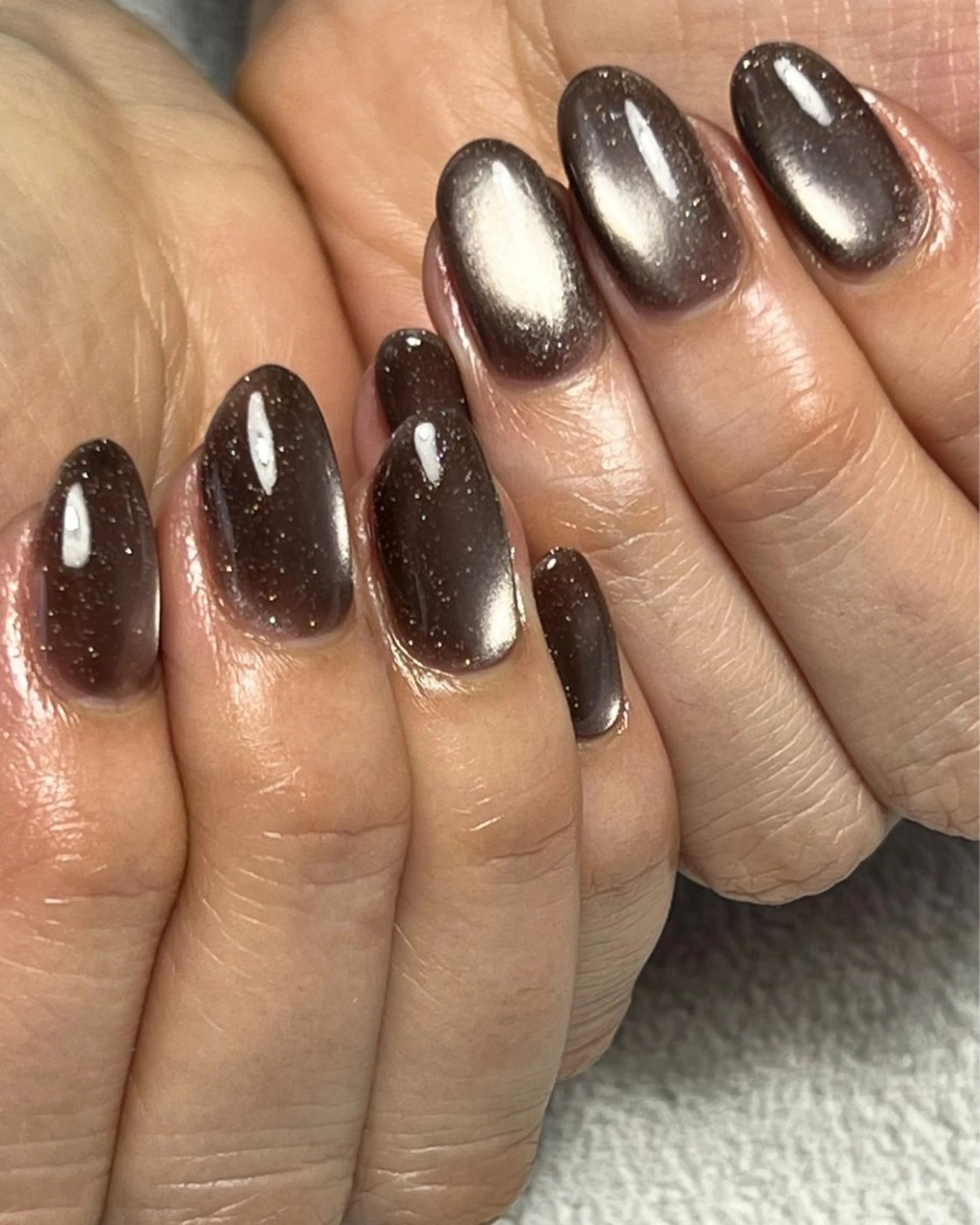 ネイル ブラウン ハンドネイル ハンドケア YAMAGUCHI MIHIのネイルデザイン