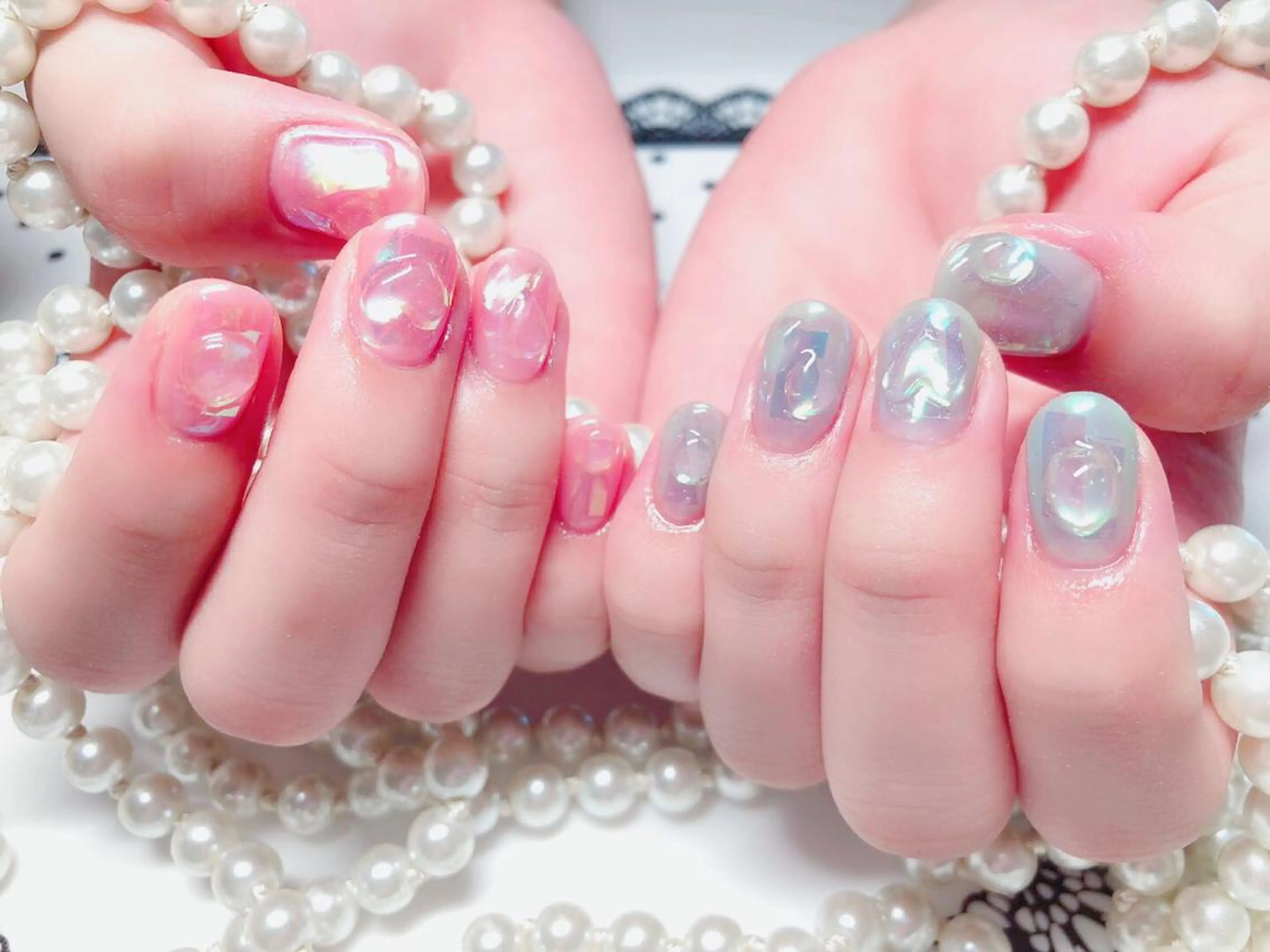 ネイル ハンドネイル マジック ミラーのネイルデザイン