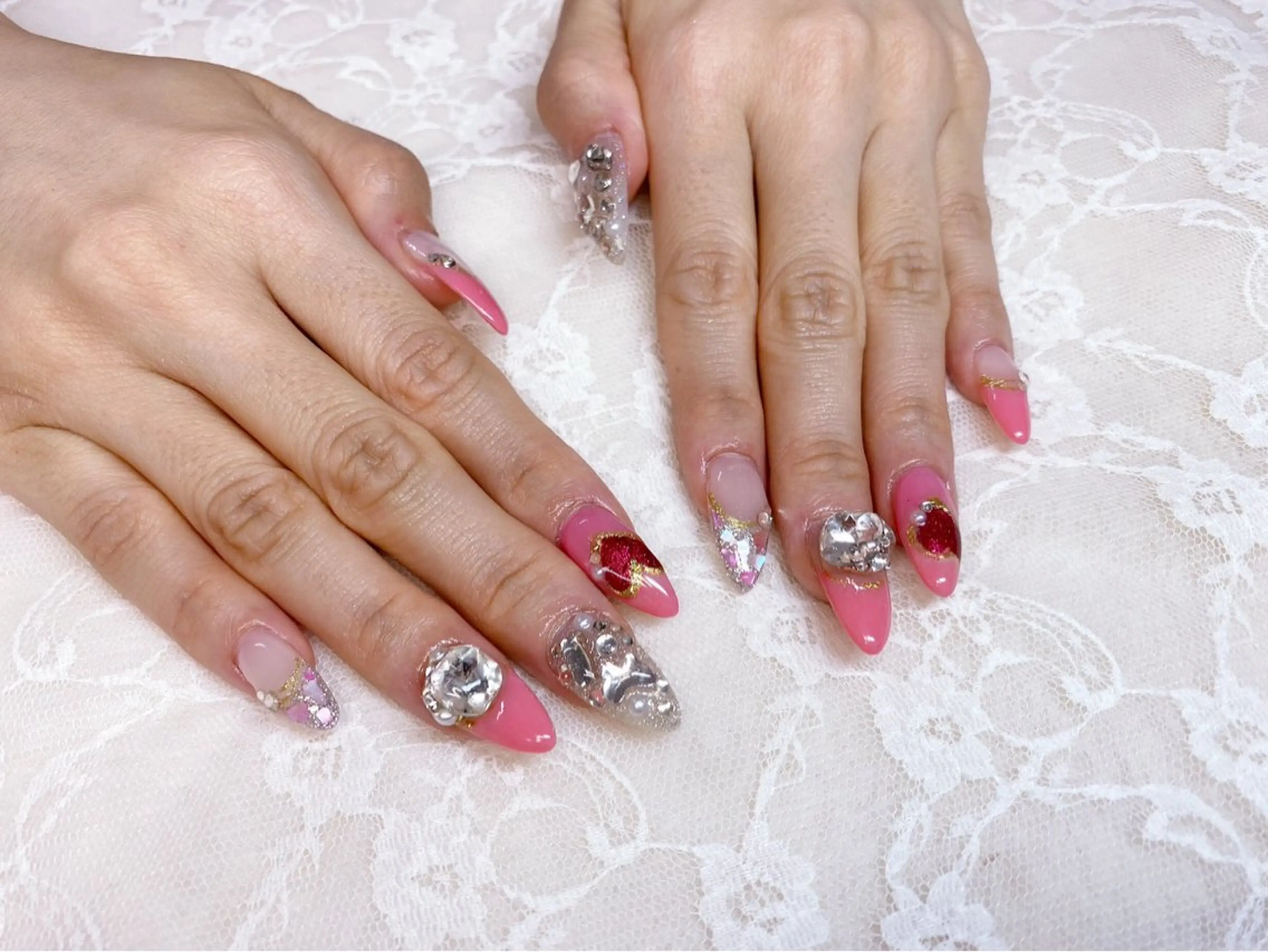 ネイル ガーリー ハンドネイル ハンドケア 心斎橋Salon Epokkuのネイルデザイン