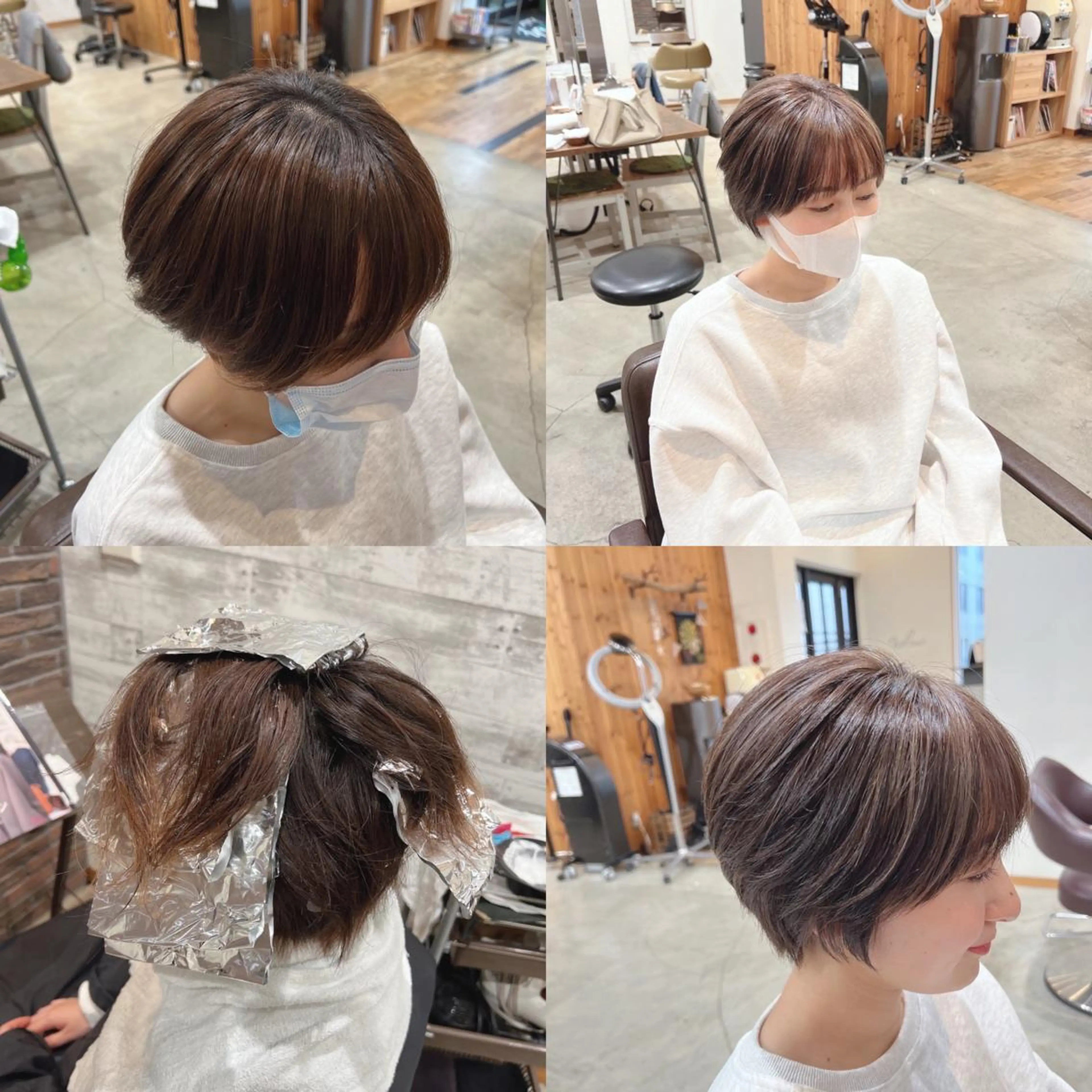 ショート ヘアアレンジ キッズ ハイライト 髪質改善 韓国風ヘア レイヤーカット 似合わせカット カット ヘアカラー トリートメント 五反田　美容院☆張 明星☆韓国ヘアのヘアスタイル