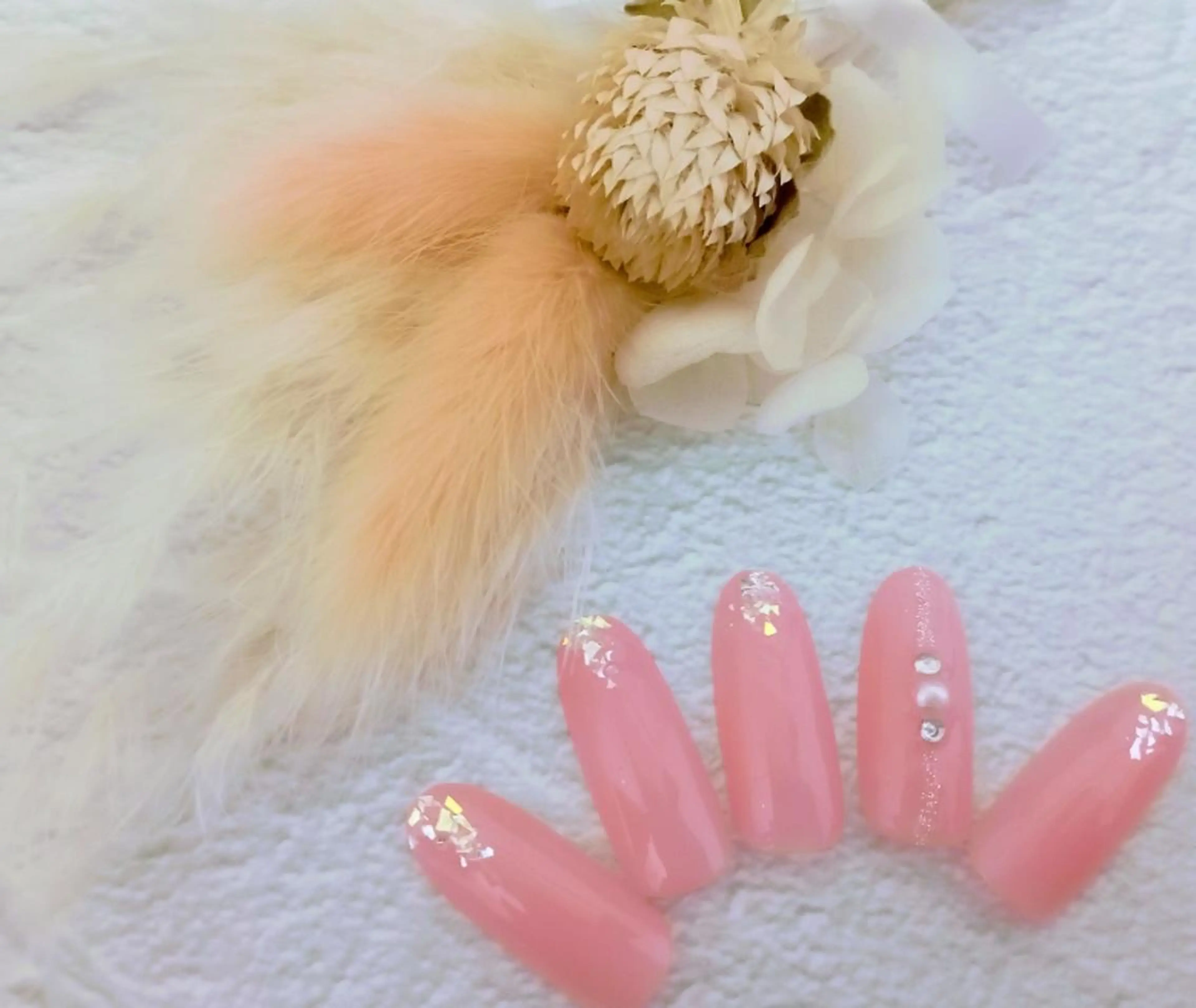 ネイル フレンチネイル ハート キラキラネイル 韓国ネイル マグネットネイル flure de neige yukiのネイルデザイン