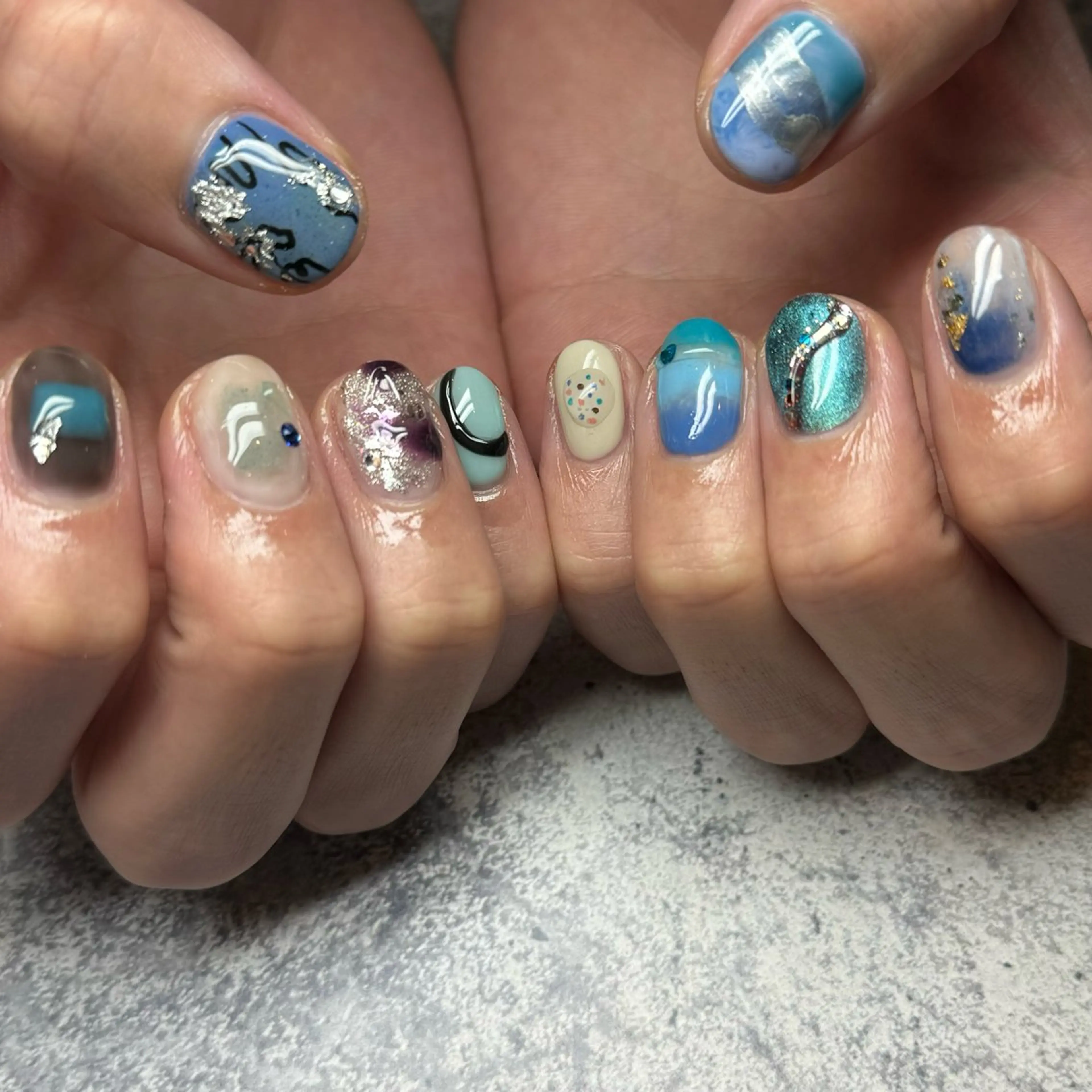 メンズ ネイル ニュアンスネイル ハンドネイル 𝐫𝐚𝐢 𝐧𝐚𝐢𝐥のネイルデザイン