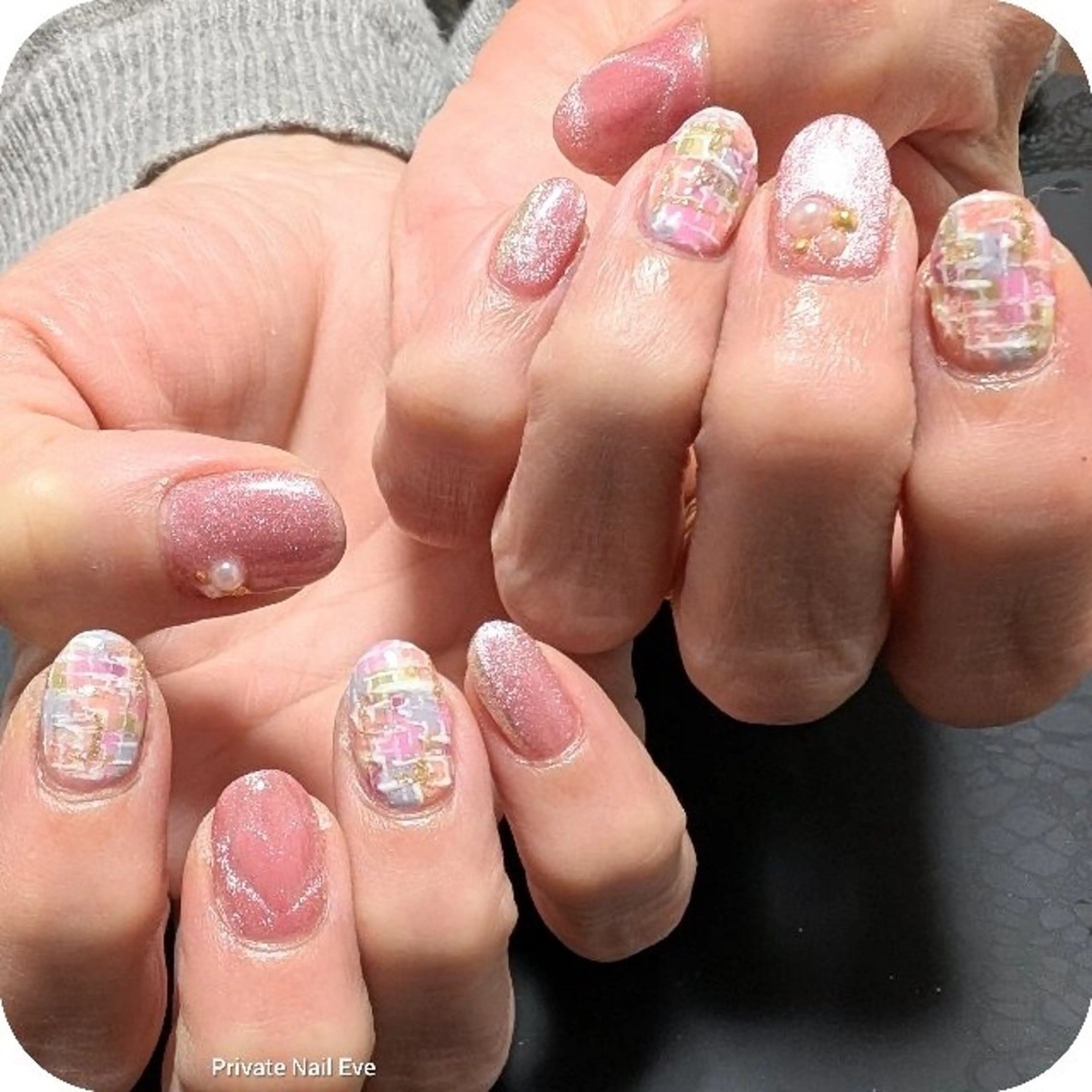 ネイル ツイードネイル ハンドネイル ネイル junkoのネイルデザイン