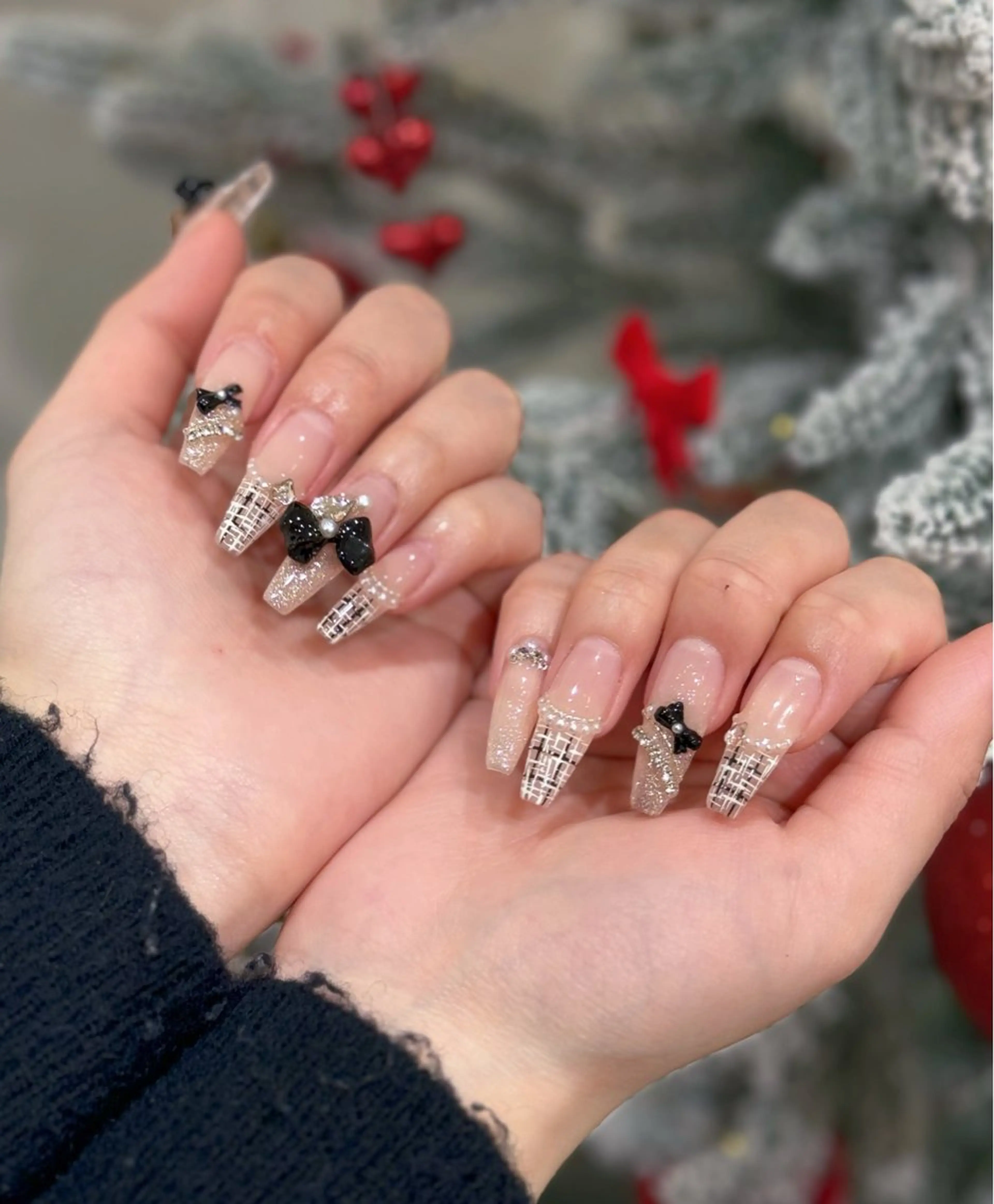 ネイル アニマル柄 ボルドー ブラウン フレンチネイル ゴールド ハンドネイル MILO 168 池袋のネイルデザイン