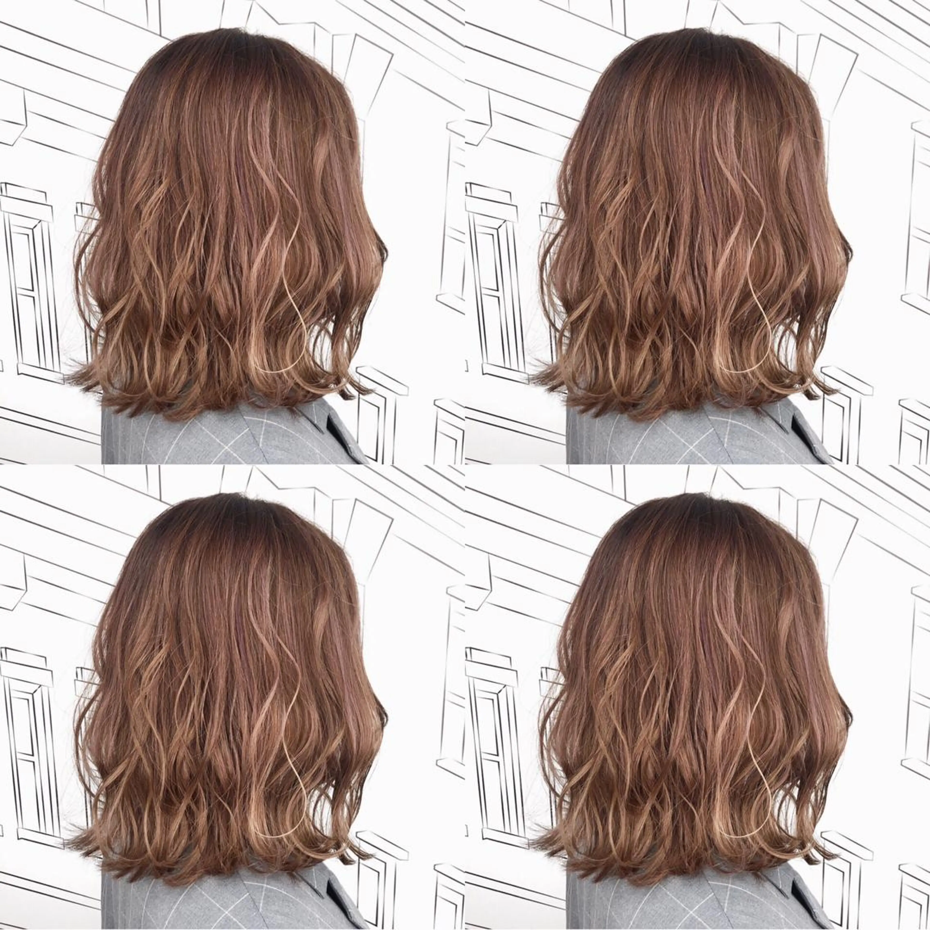 ミディアム カラー ベージュカラー ハイライトカラー ピンクカラー ピンクベージュ ハイライト TOMOKA 艶髪/透明感カラーのヘアスタイル