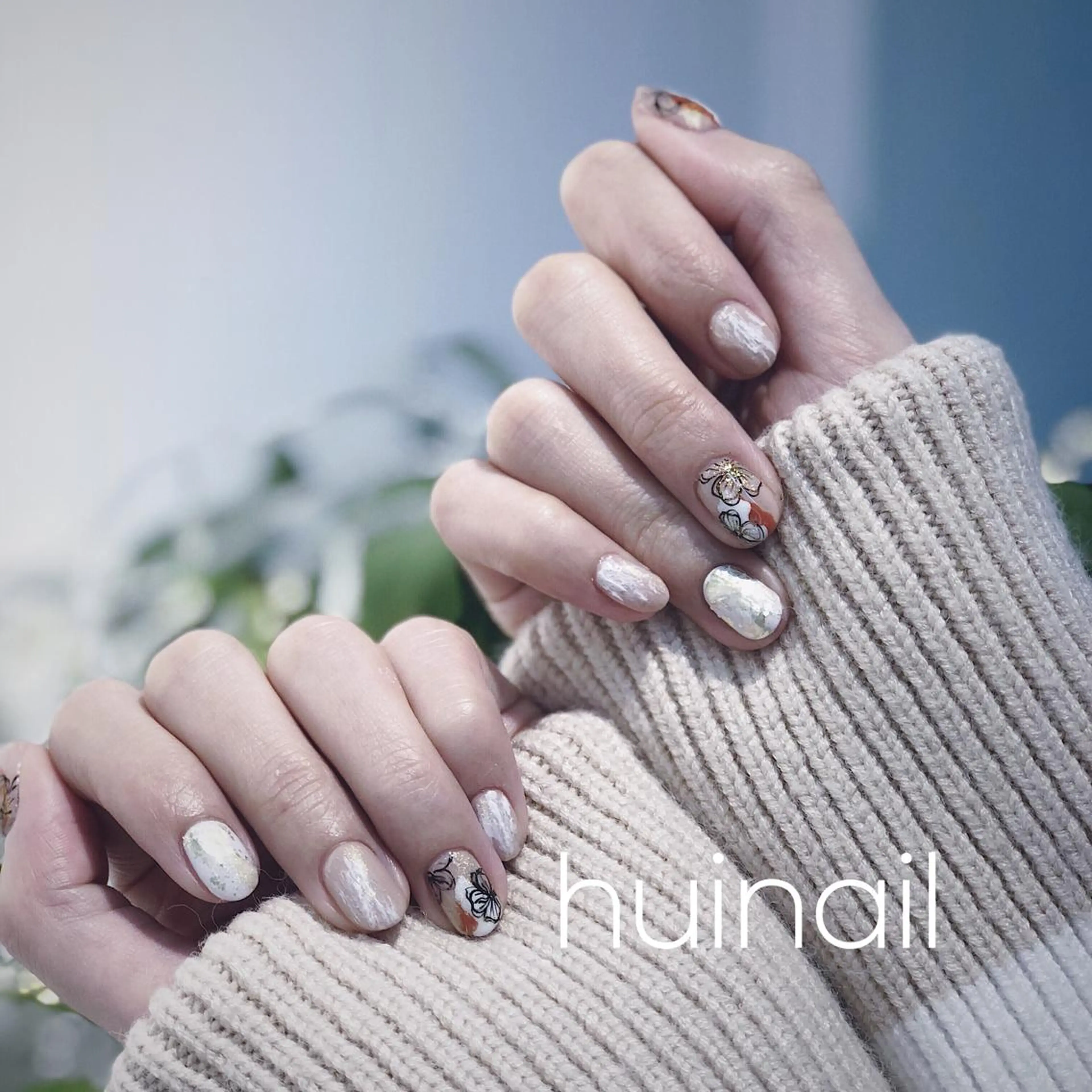 ショート めぐみのネイルサロン スタッフ練習のネイルデザイン