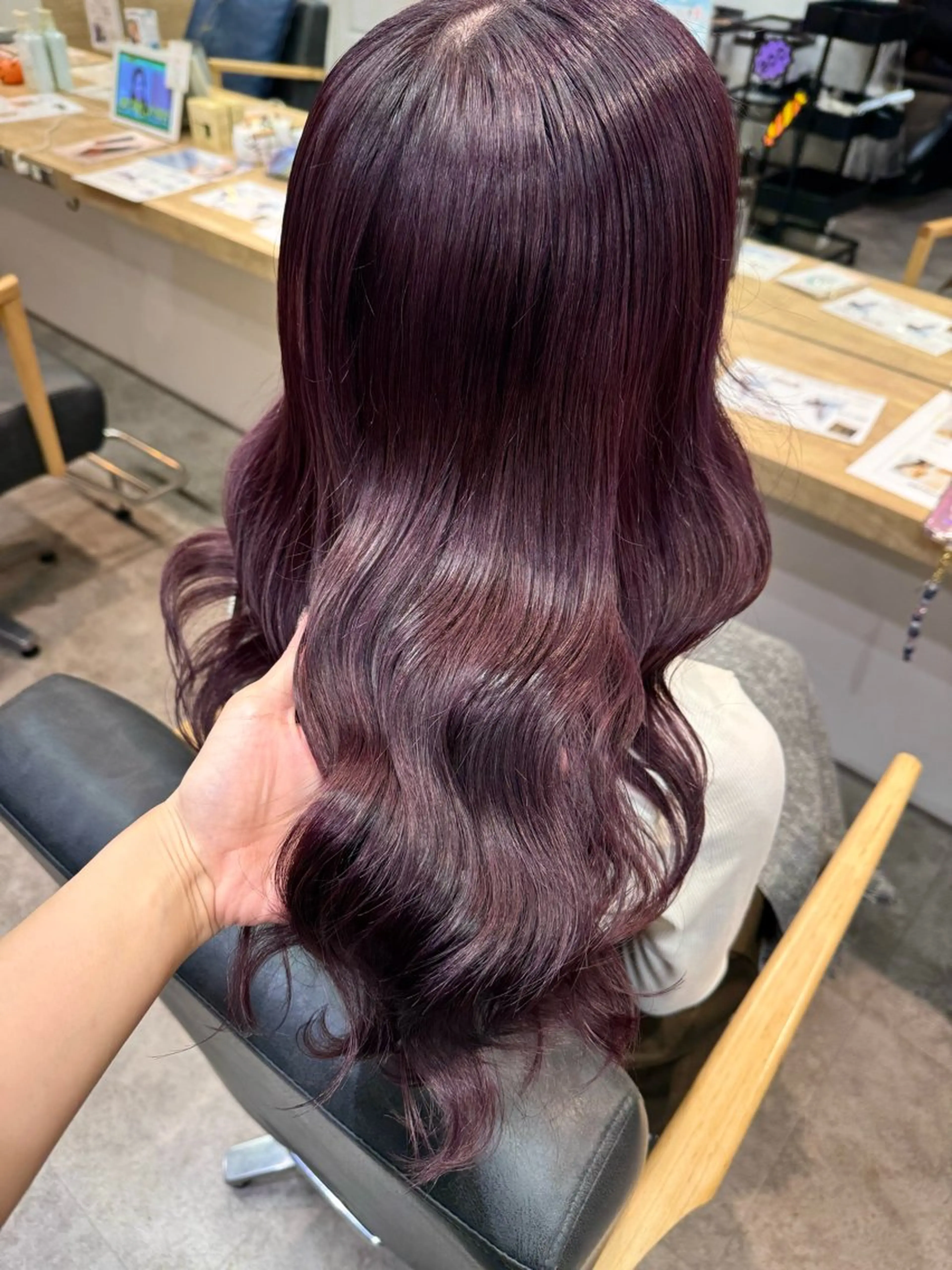 セミロング カラー ブリーチ パープルカラー ヘアカラー 縮毛矯正/エクステ ヘアアレンジ/ひふみのヘアスタイル