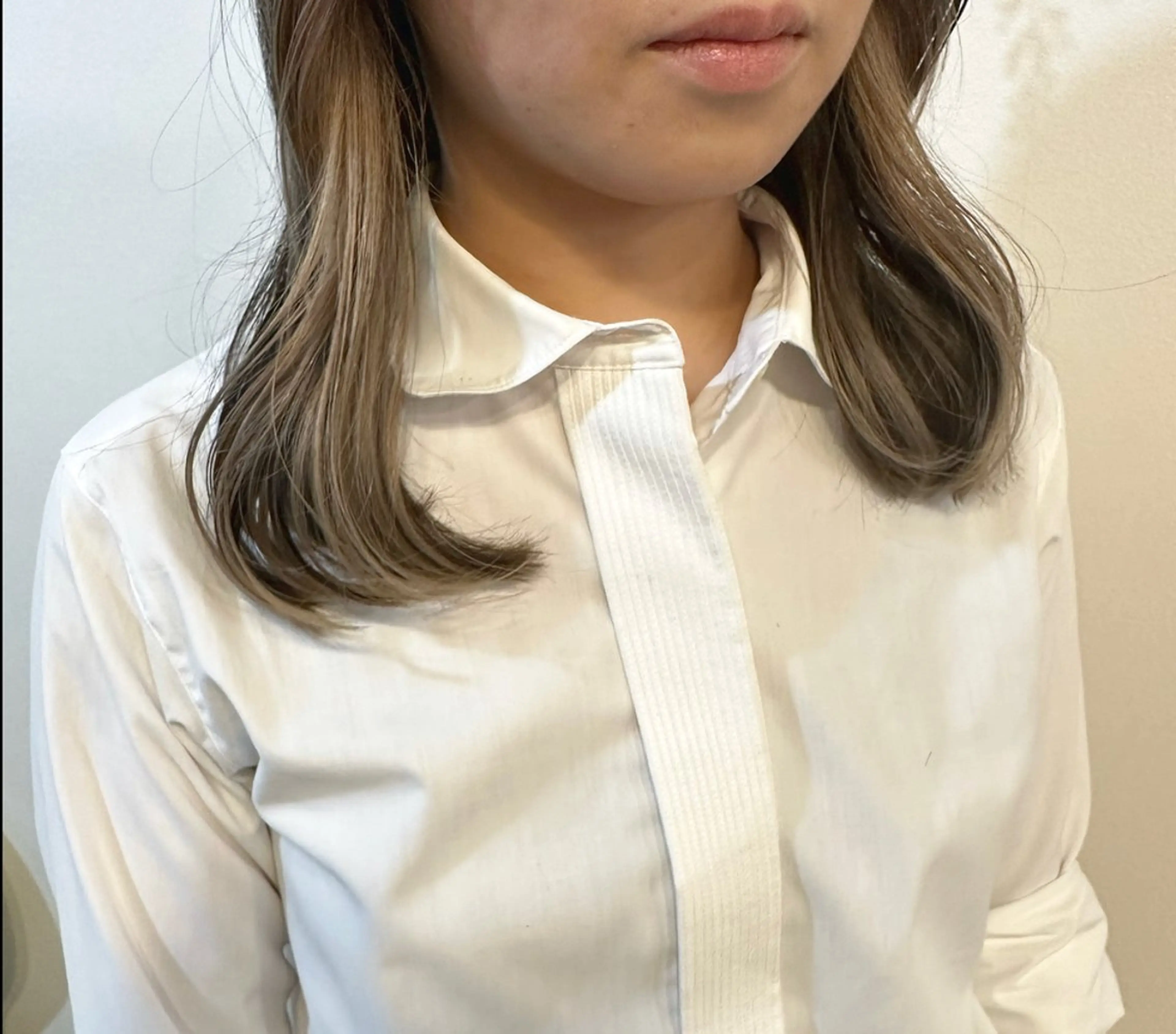 ミディアム カラー ミストバング イヤリングカラー  フェイスフレーミング ヘアカラー Sherry/R 三川町　木村祐里奈のヘアスタイル