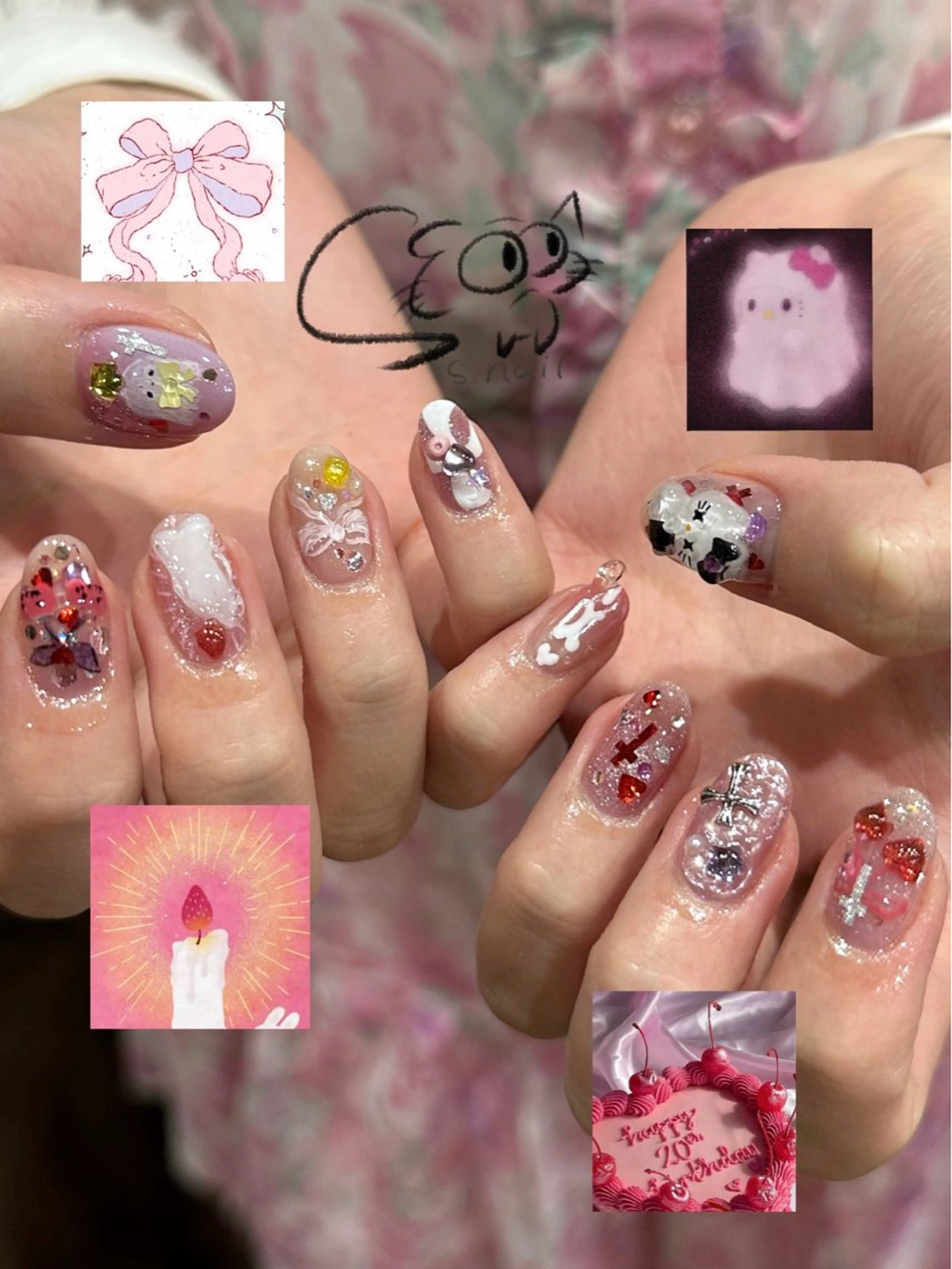ネイル アートネイル チークネイル フレンチネイル グラデーション マグネットネイル S.nail _のネイルデザイン