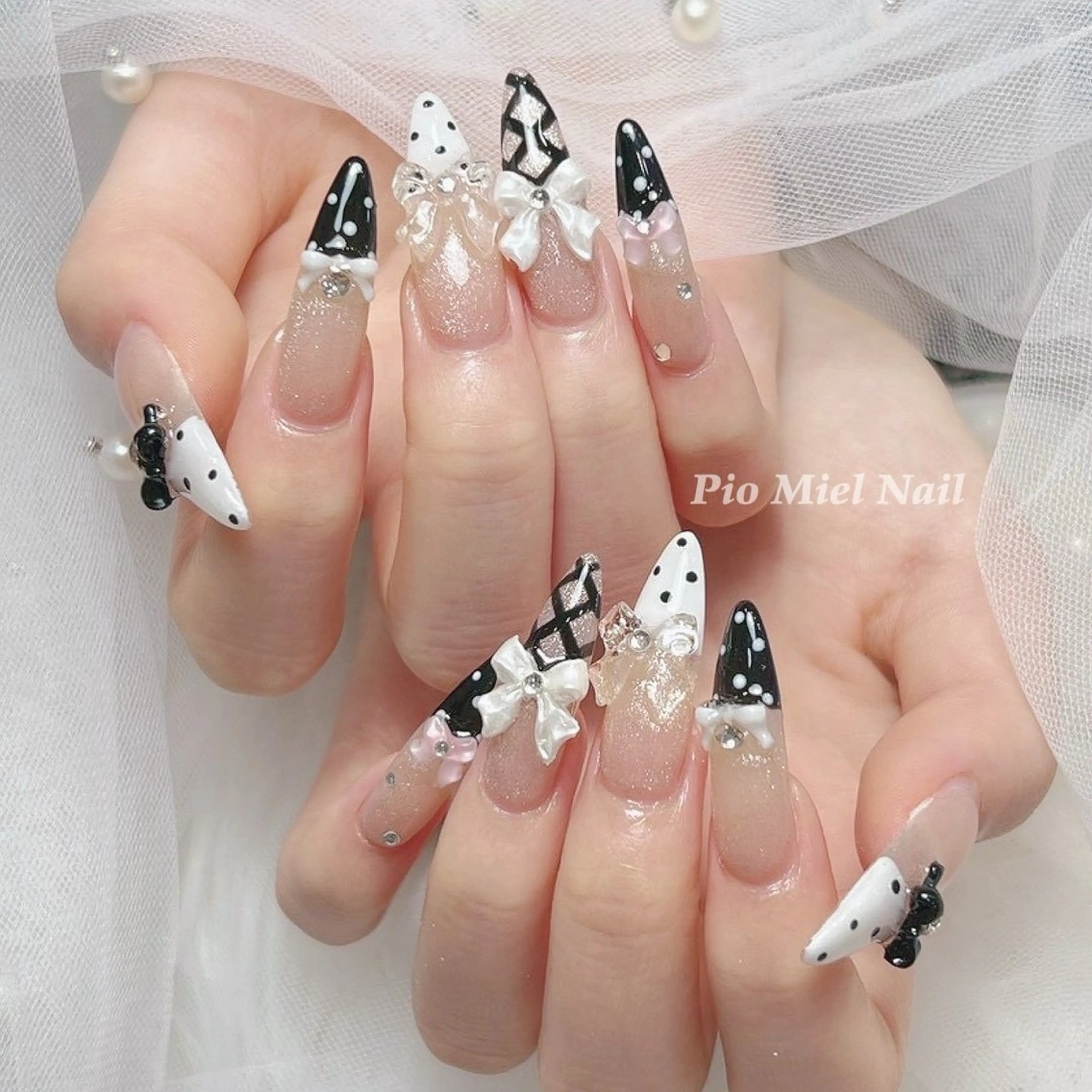 ネイル ハンドネイル HANA 長さだしのネイルデザイン