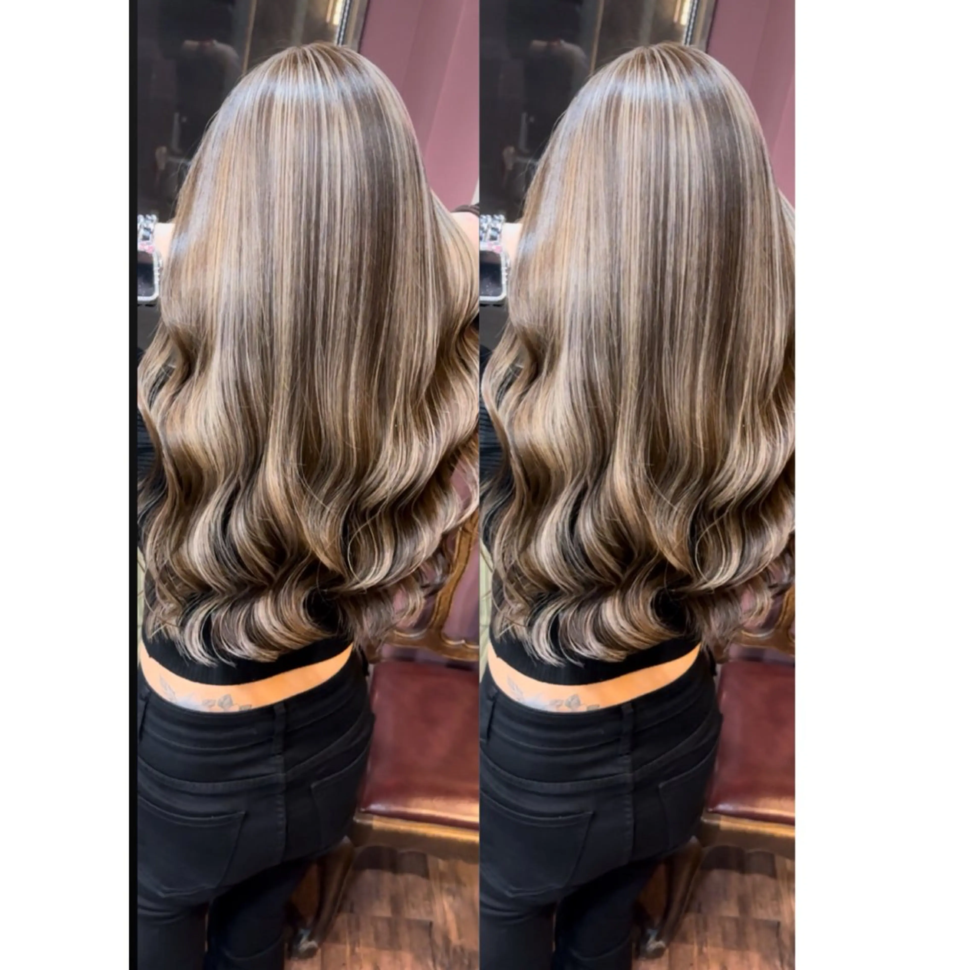 ロング カラー バレイヤージュ ハイライトカラー ハイライト レイヤーカット カット ヘアカラー トリートメント Beyond（kitaro）所属・石井辰功也 フリーランス美容師のヘアスタイル