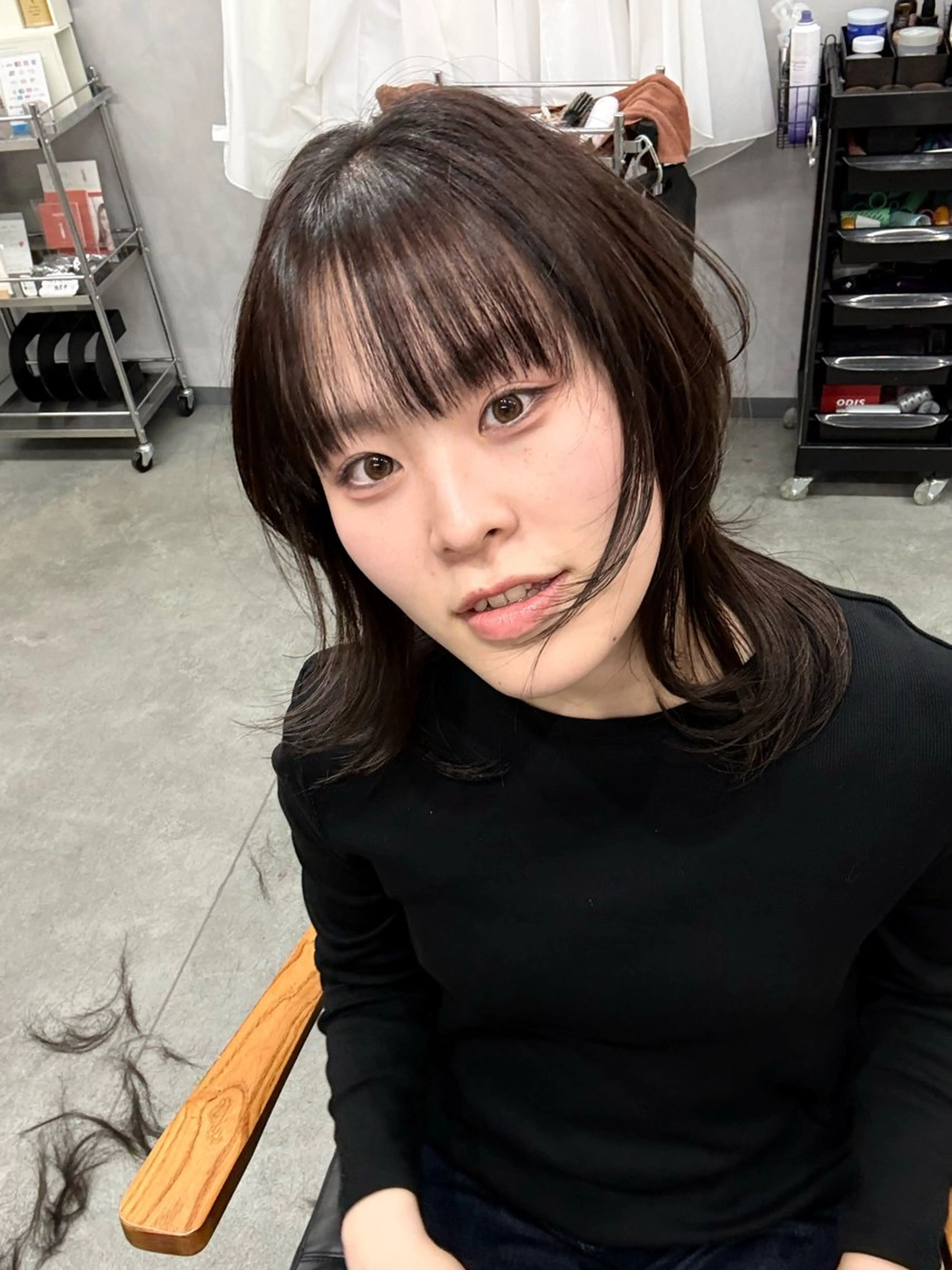 ミディアム ハイレイヤー レイヤーカット 似合わせカット LIV My(マイ) 髪質改善/箕面のヘアスタイル