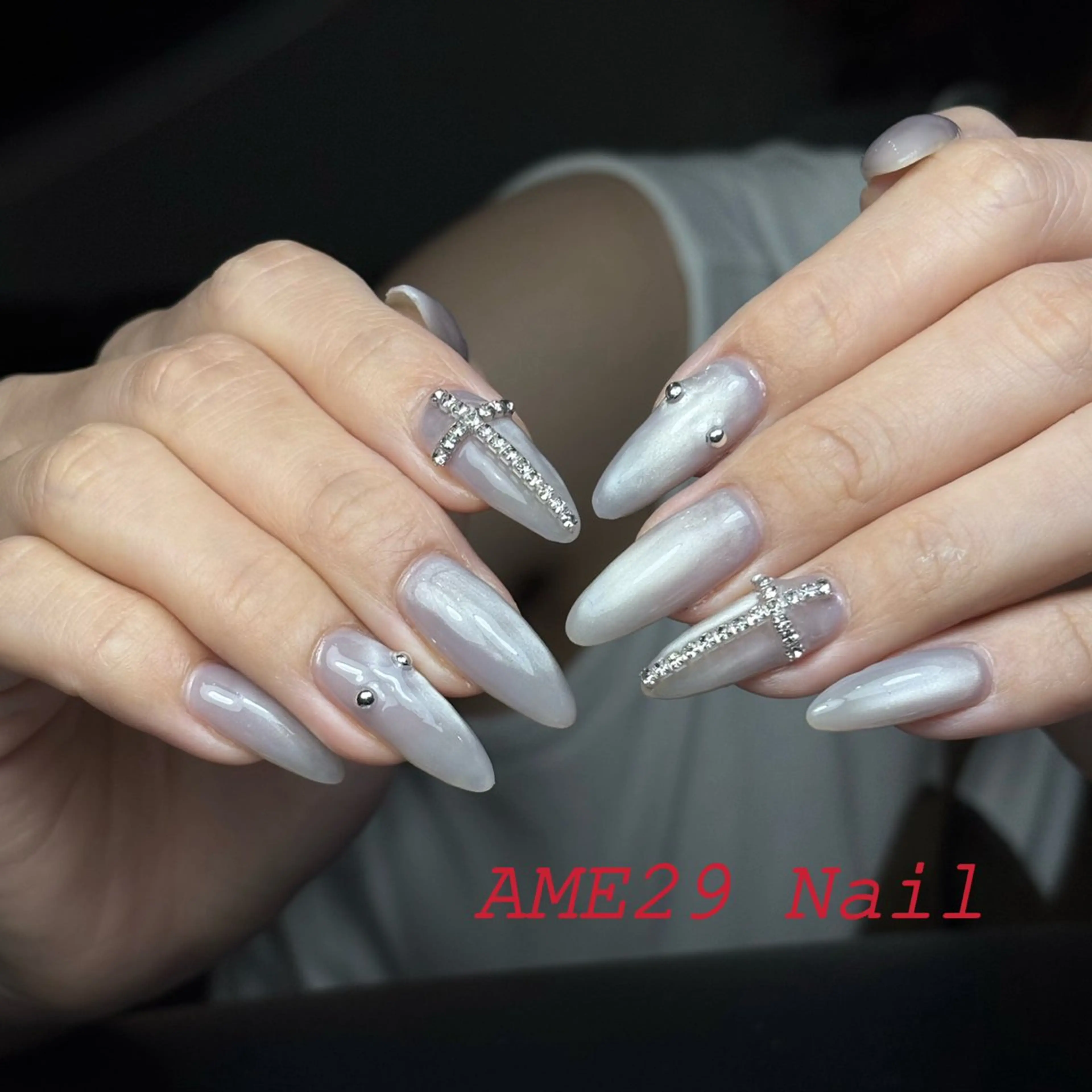 ネイル アートネイル ドット フラッシュネイル フレンチネイル グラデーション AME29 Nail ネイルサロンのネイルデザイン