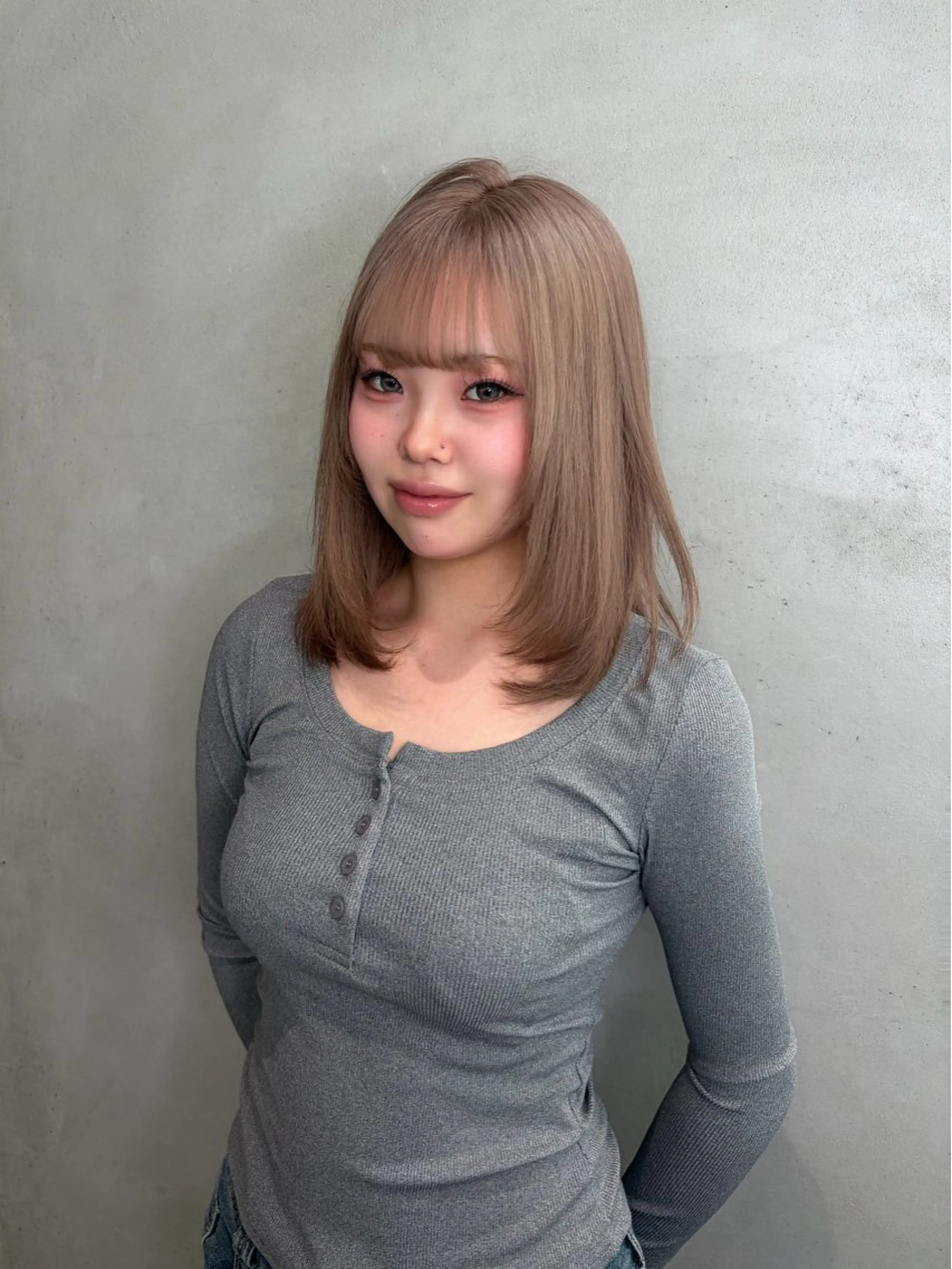 カラー ヘアカラー offwhite Nano🪩🧡のヘアスタイル