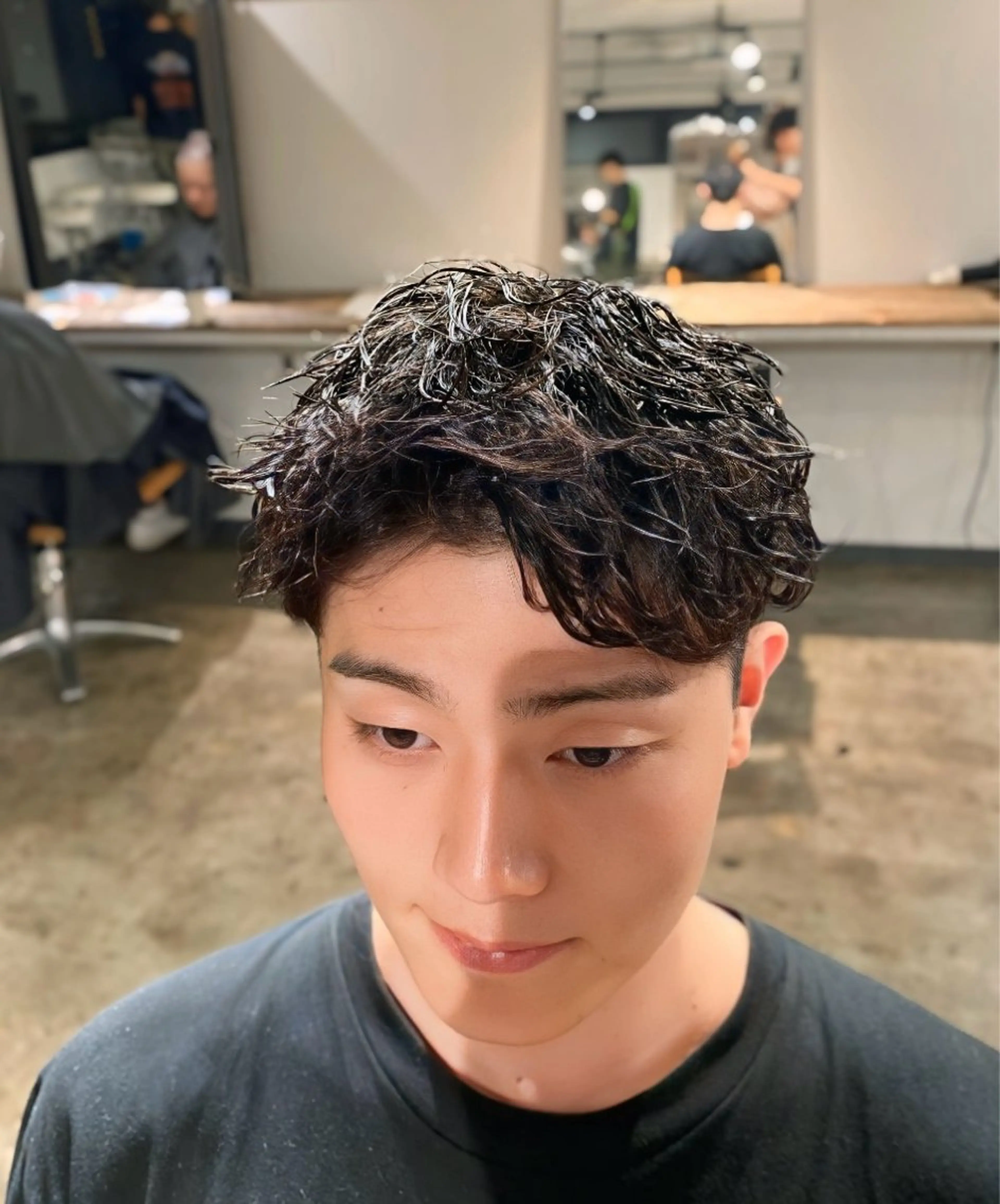 ショート パーマ メンズ メンズパーマ 刈り上げ ショートヘア メンズパーマ 特化/中川拓也のヘアスタイル